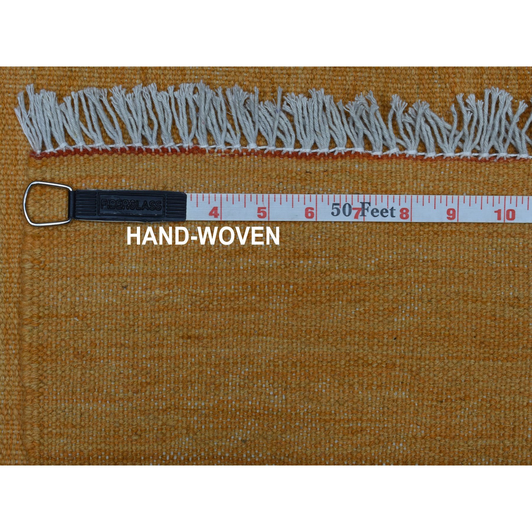 2-4 x6-4  Gold Shades Flat Weave Kilim Pure Wool Hand Woven Runner Oriental Rug 