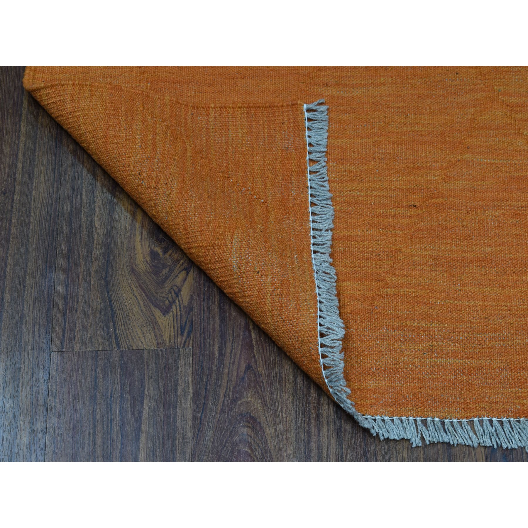 2-9 x9-10  Orange Shades Reversible Kilim Pure Wool Hand Woven Runner Oriental Rug 