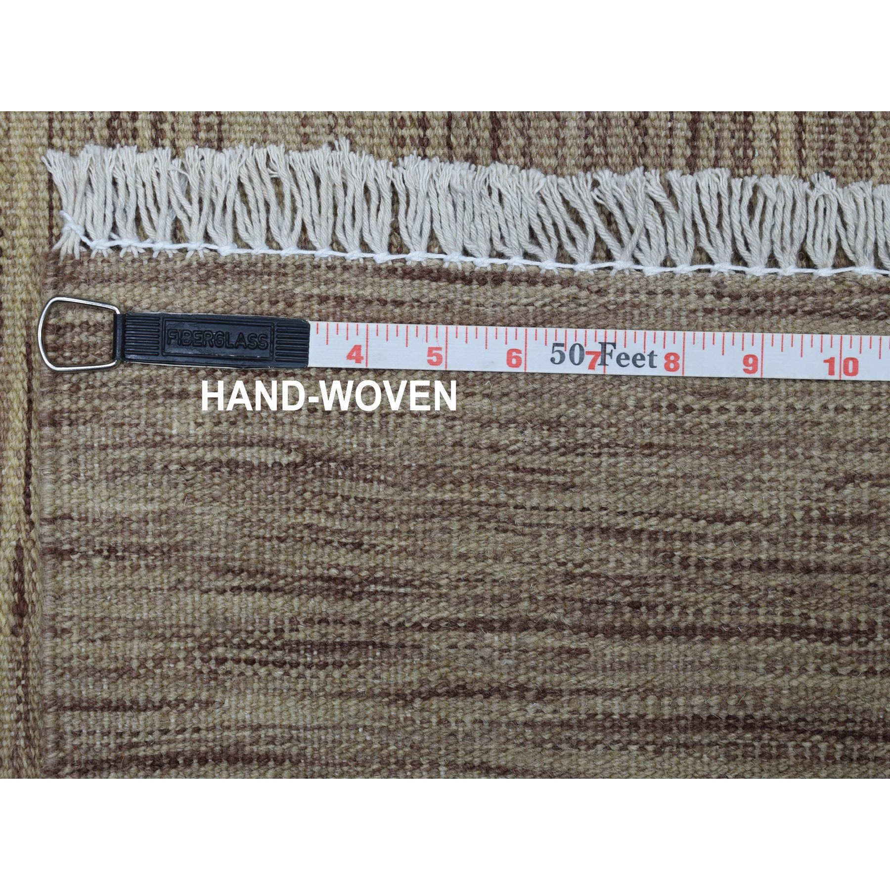 2-6 x6-5  Brown Shades Flat Weave Kilim Pure Wool Hand Woven Runner Oriental Rug 