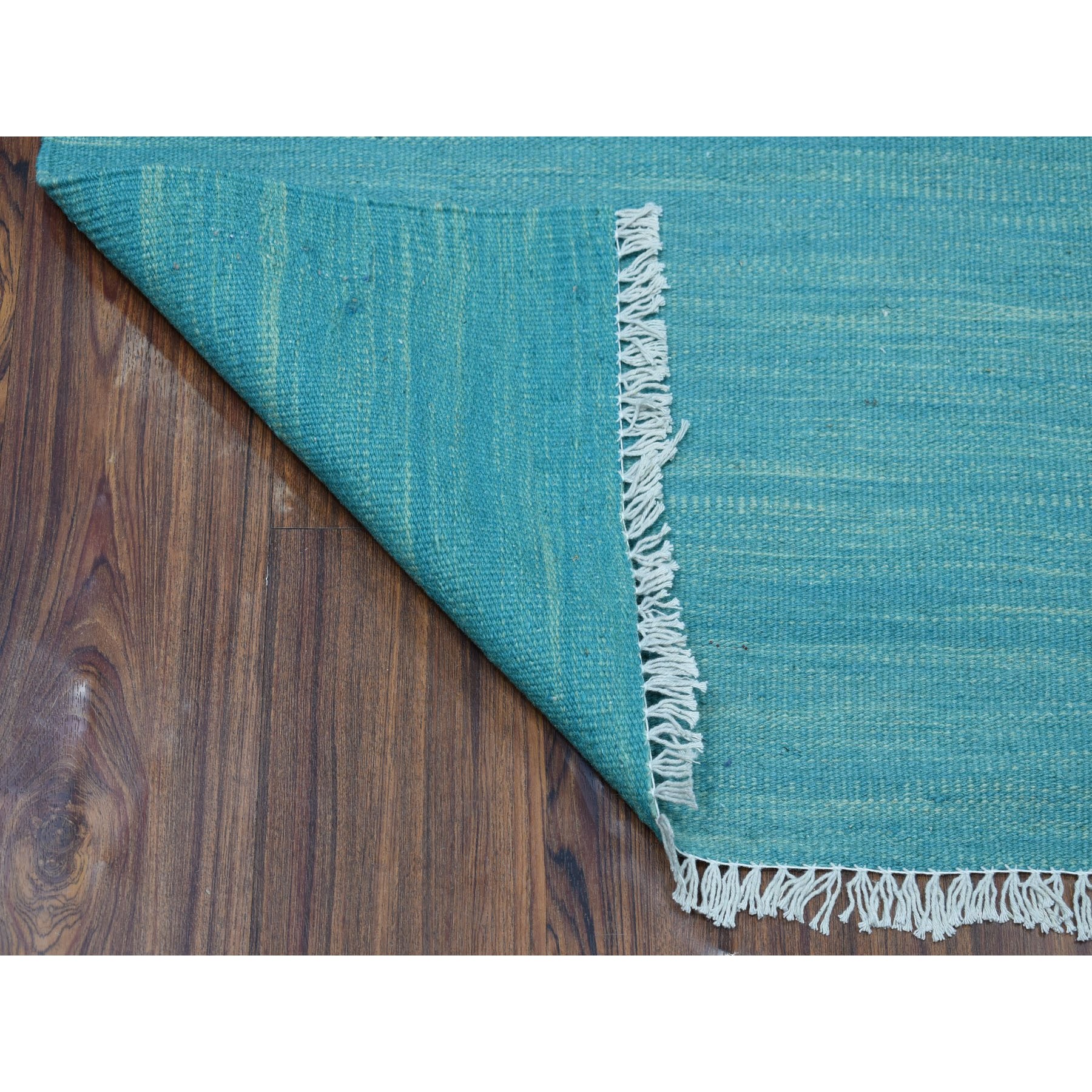 2-3 x6-6  Aquamarine Shades Reversible Kilim Wool Hand Woven Runner Oriental Rug 