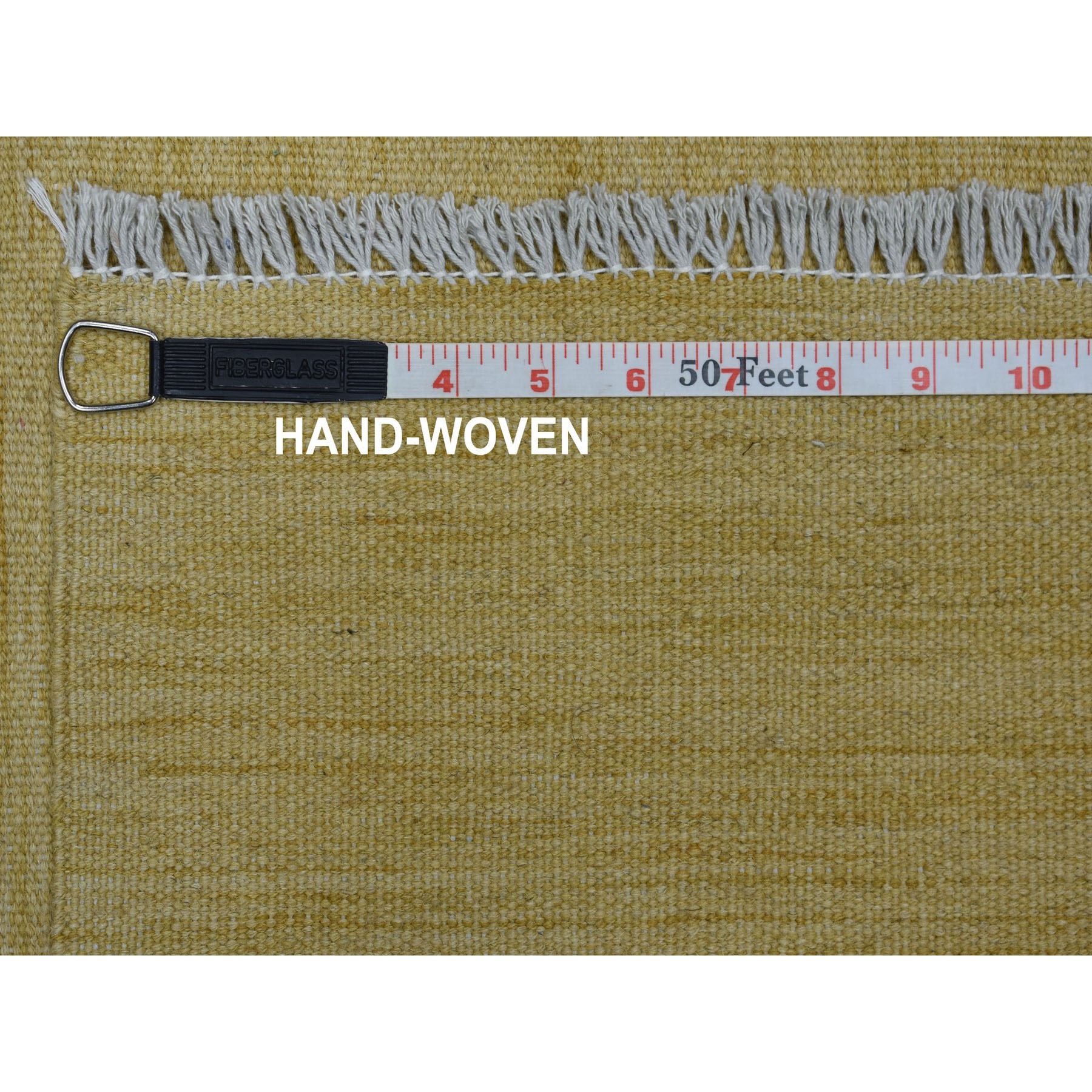 2-6 x6-3  Yellow Shades Flat Weave Kilim Pure Wool Hand Woven Runner Rug 