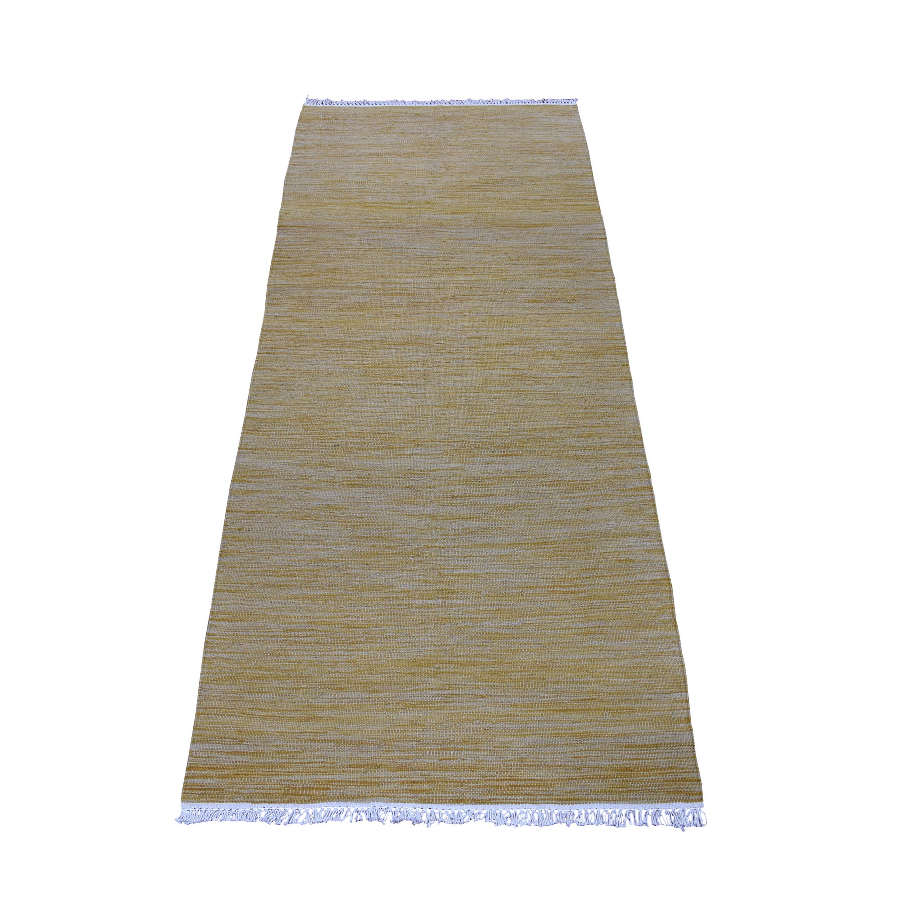 2-7 x6-5  Yellow Shades Flat Weave Kilim Pure Wool Hand Woven Runner Rug 