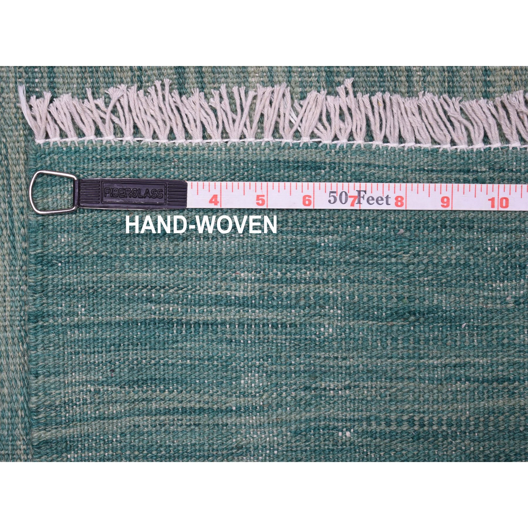 2-5 x6-3  Aquamarine Shades Reversible Kilim Wool Hand Woven Runner Oriental Rug 
