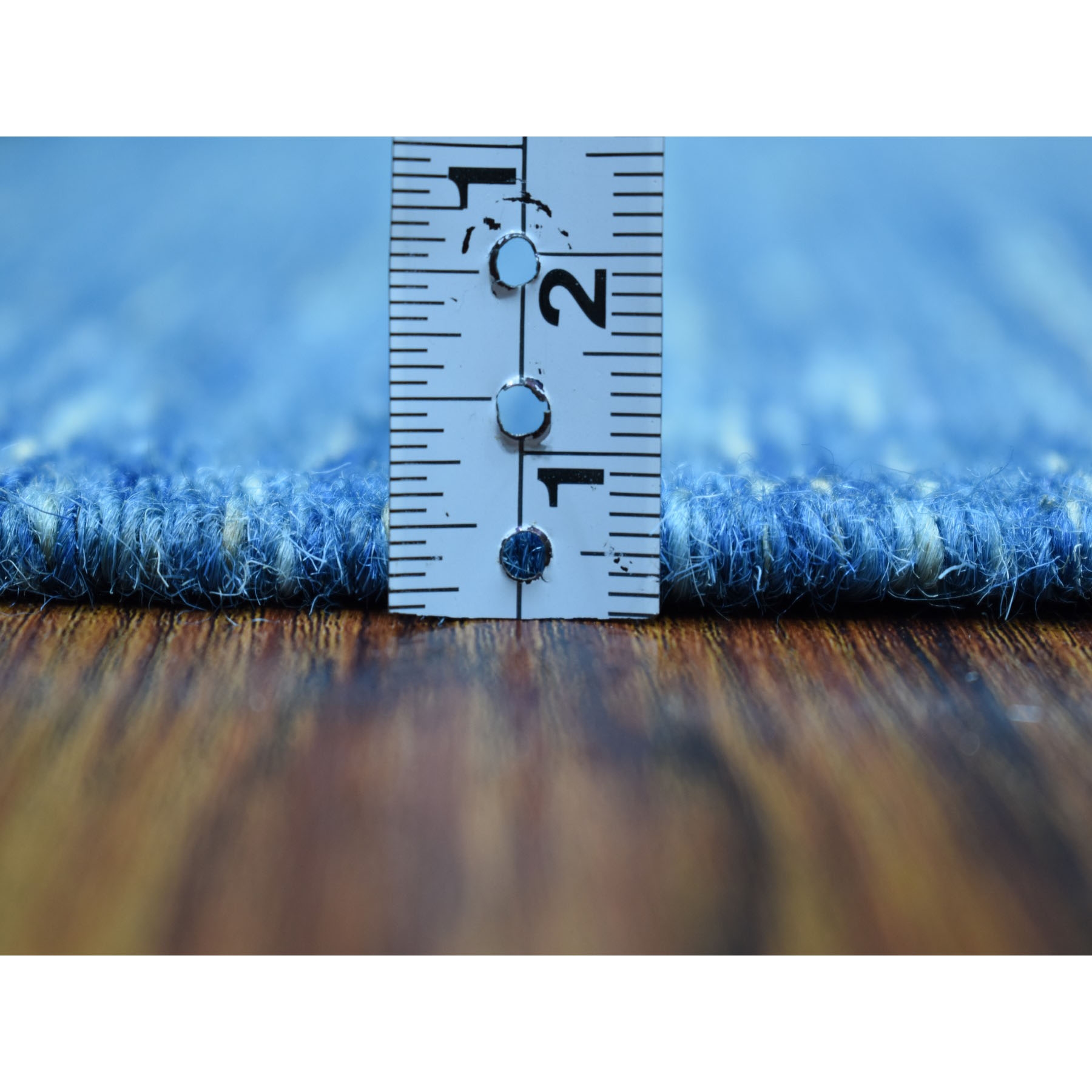 2-4 x6-3  Blue Shades Flat Weave Kilim Pure Wool Hand Woven Runner Oriental Rug 