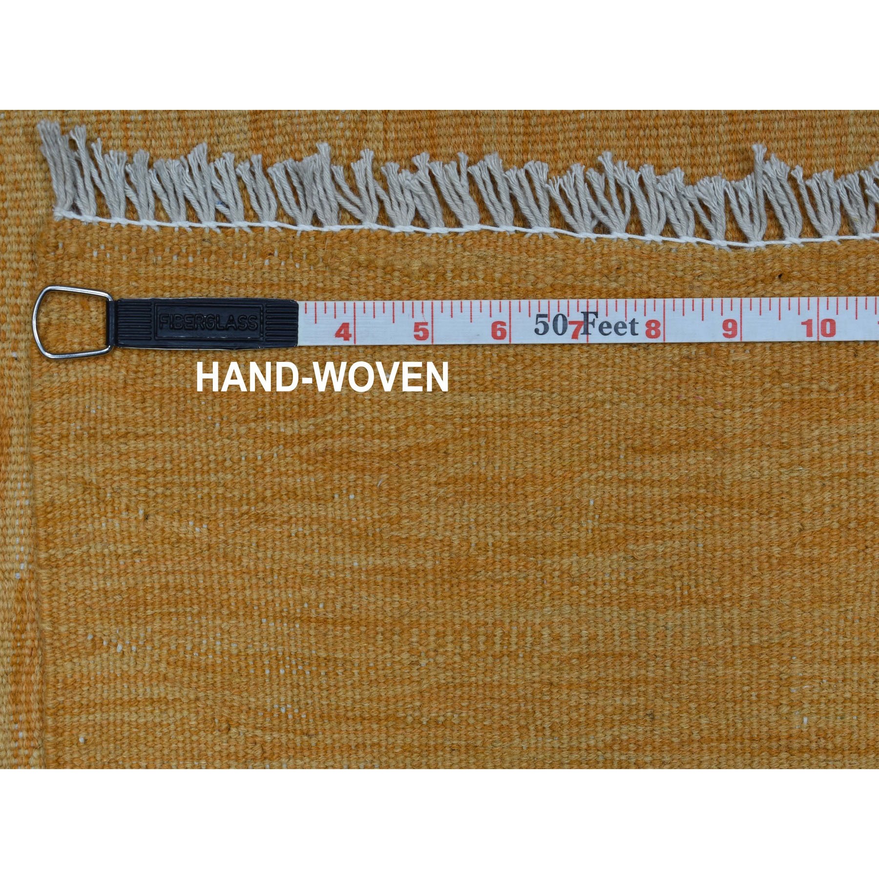 2-4 x6-4  Gold Shades Flat Weave Kilim Pure Wool Hand Woven Runner Oriental Rug 