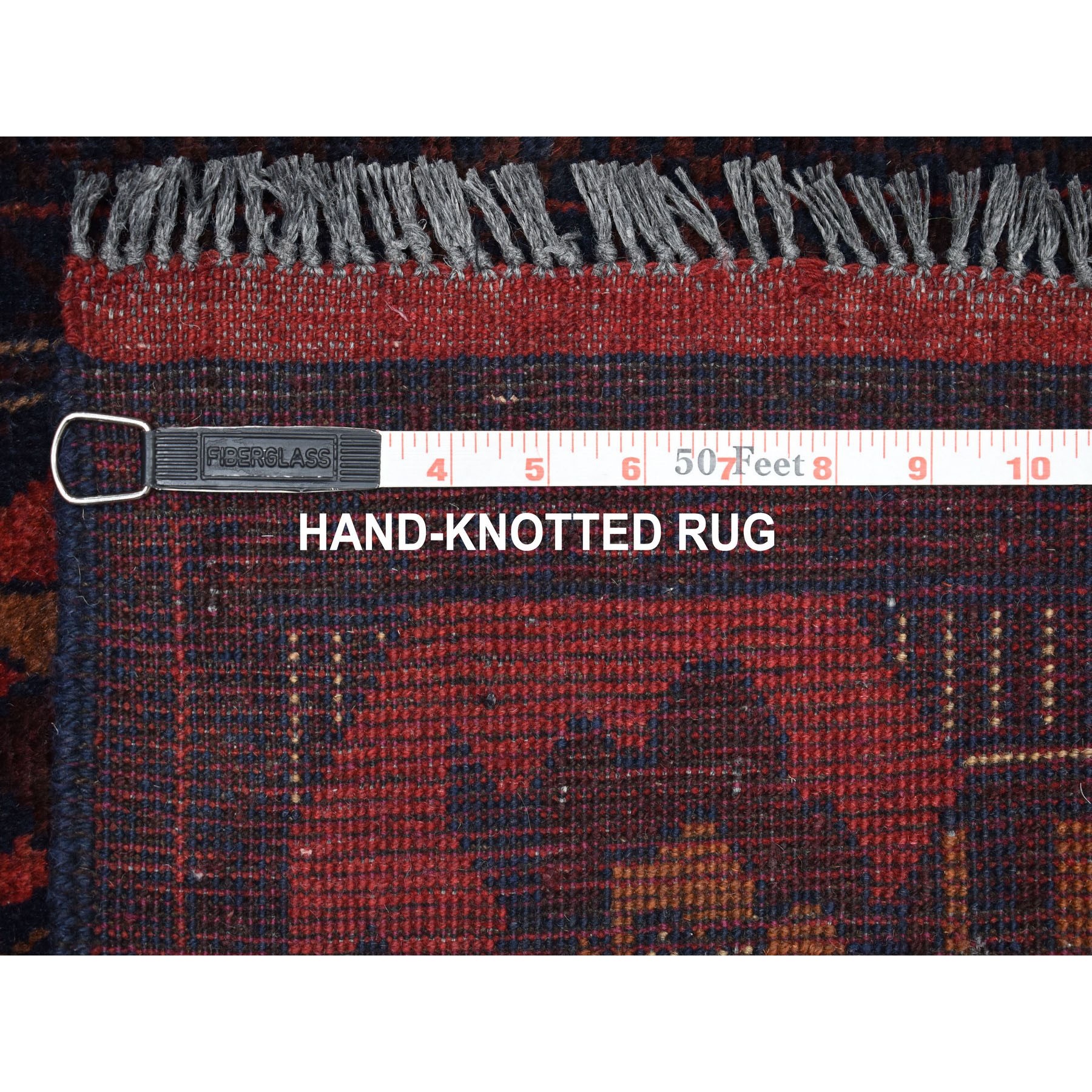 1-8 x3-3  Deep and Saturated Red Tribal Design Afghan Andkhoy Pure Wool Hand-Knotted Oriental Rug 