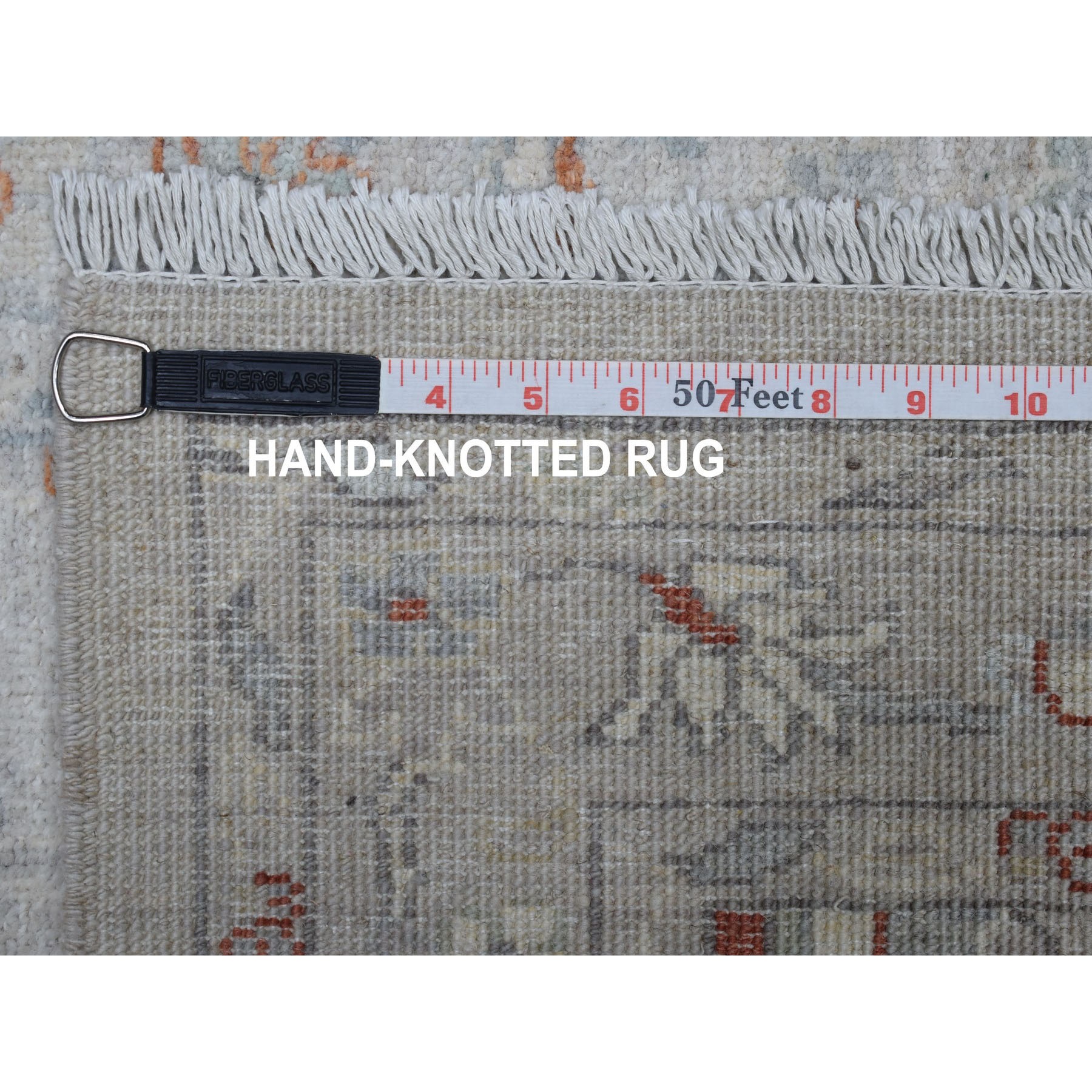 2-7 x7-6   White Wash Peshawar Pure Wool Hand Knotted Runner Oriental Rug 