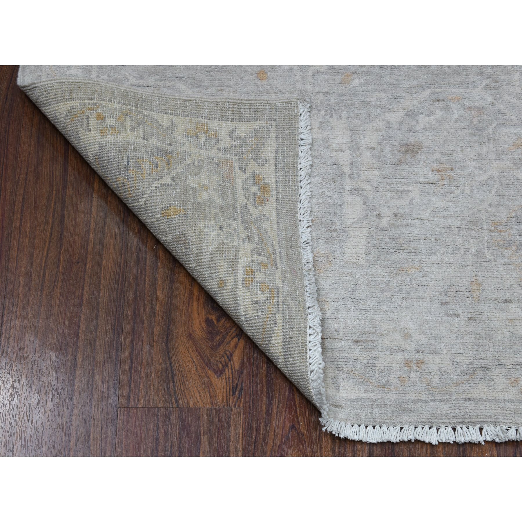 2-7 x8-2  White Wash Peshawar Pure Wool Hand Knotted Runner Oriental Rug 