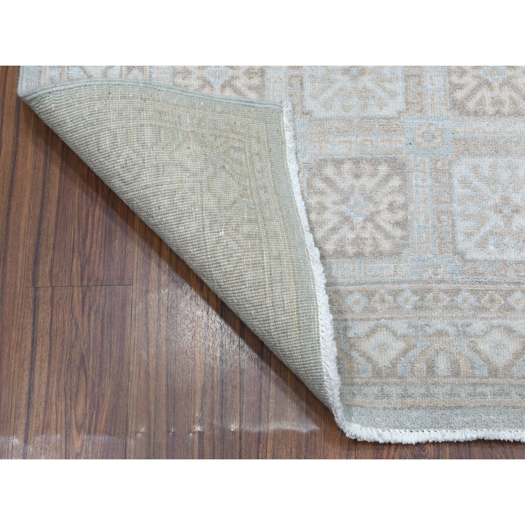 4-1 x6-1  White Wash Peshawar Mahal Design Pure Wool Hand Knotted Oriental Rug 