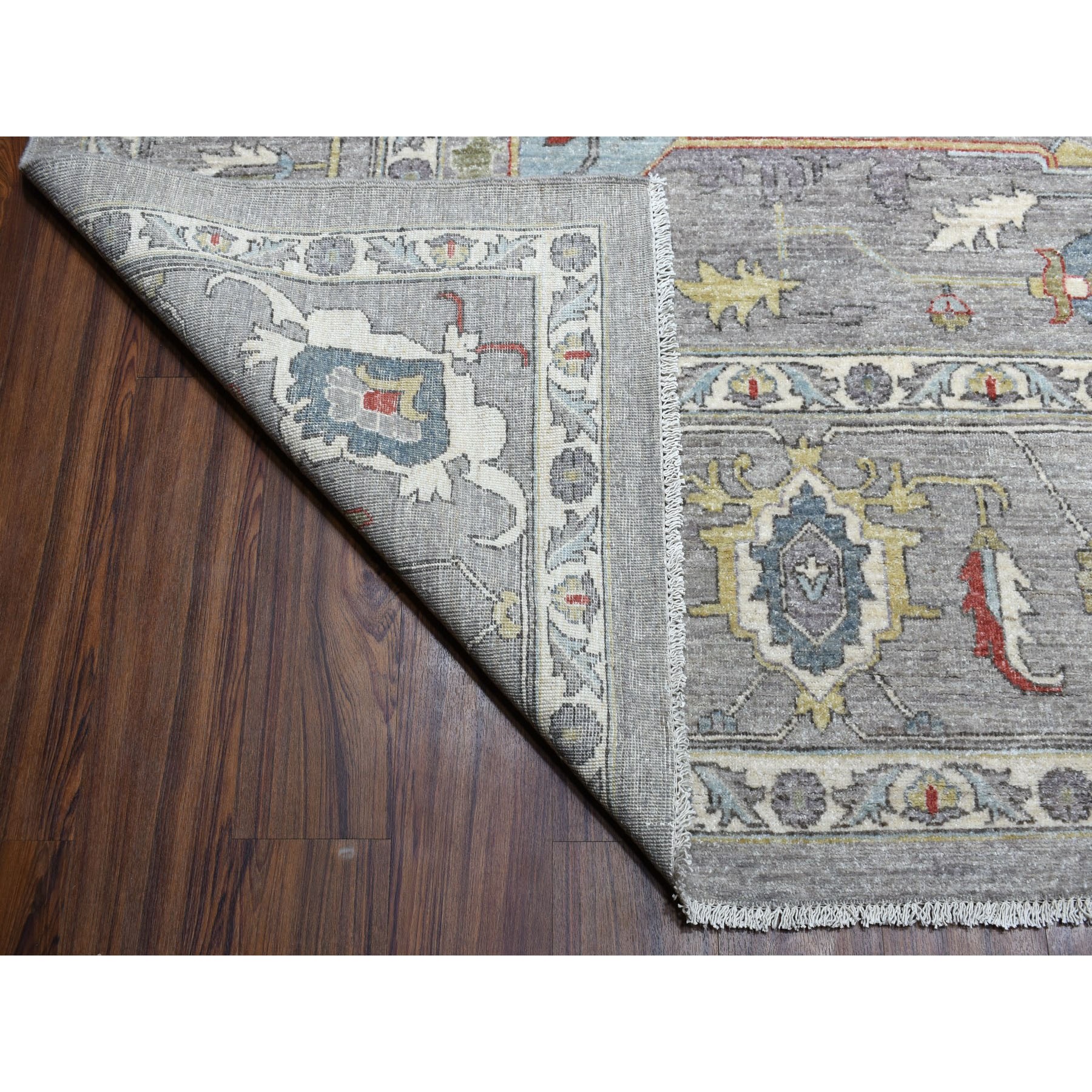 10-1 x13-10  Gray Peshawar With Heriz Design Pop OF Color Hand Knotted Oriental Rug 