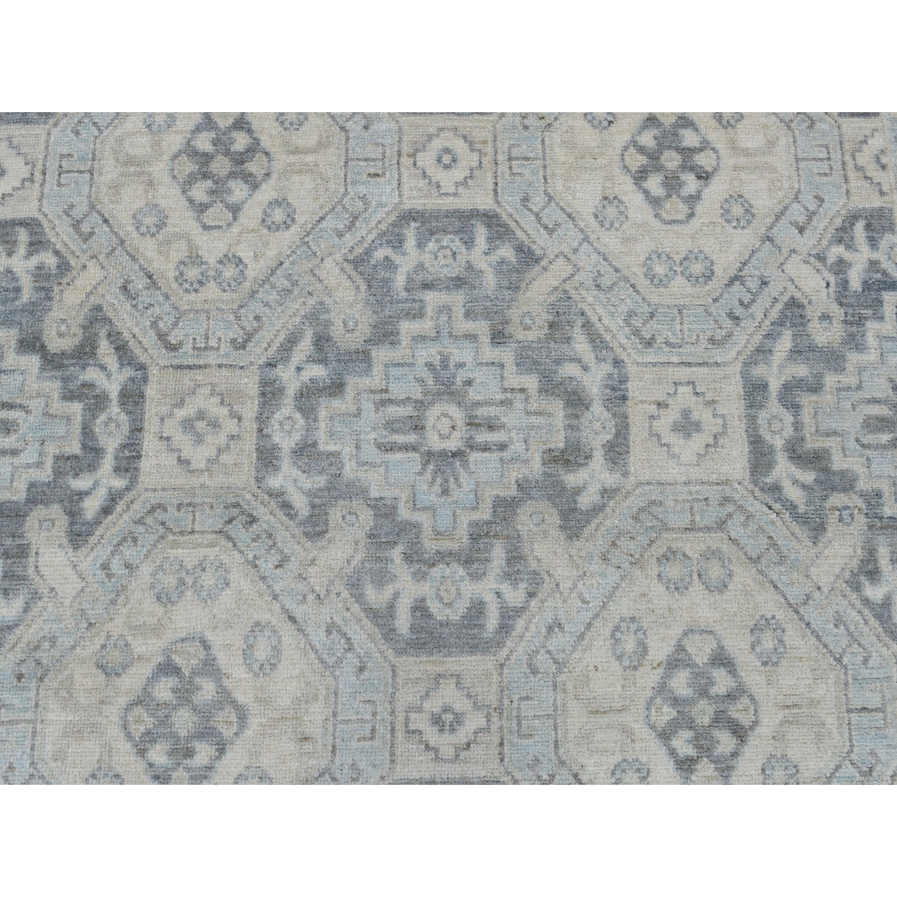 8-x10- White Wash Peshawar Pure Wool Hand Knotted Oriental Rug 