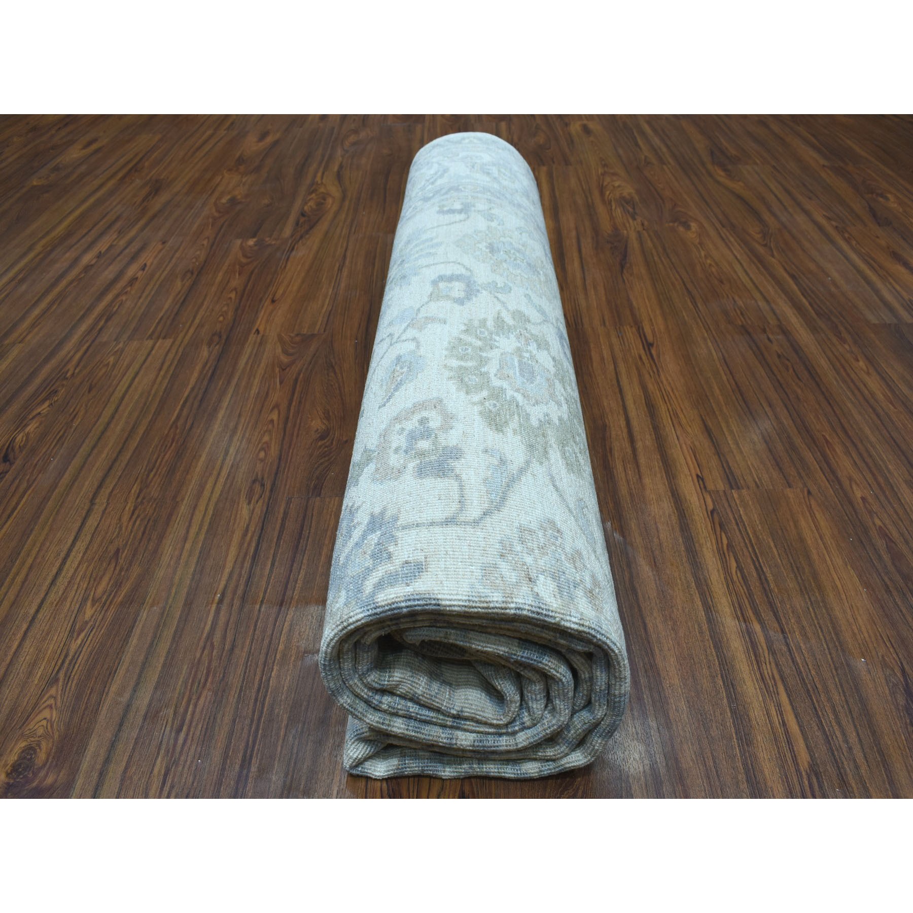 8-1 x9-10  White Wash Peshawar Pure Wool Hand Knotted Oriental Rug 