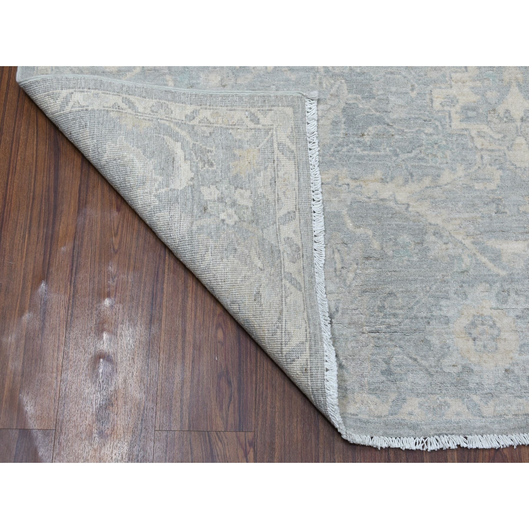 5-10 x8-4  White Wash Peshawar Mahal Design Pure Wool Hand Knotted Oriental Rug 