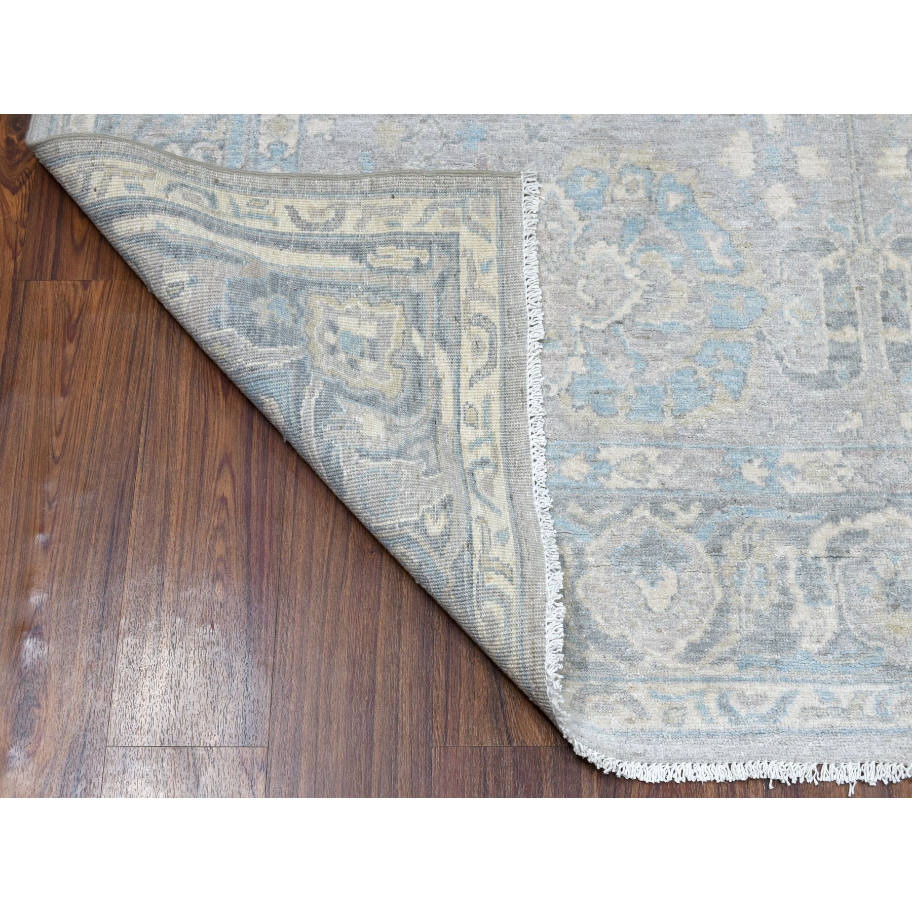 6-x8-9  White Wash Peshawar Mahal Design Pure Wool Hand Knotted Oriental Rug 
