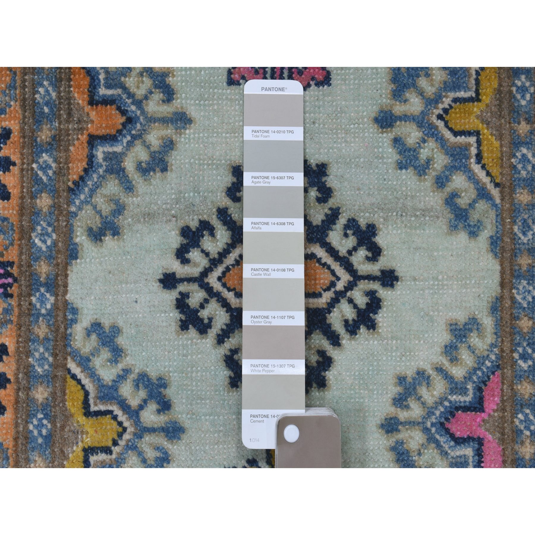 2-x3-1  Colorful Ivory Fusion Kazak Pure Wool Geometric Design Hand Knotted Oriental Rug 