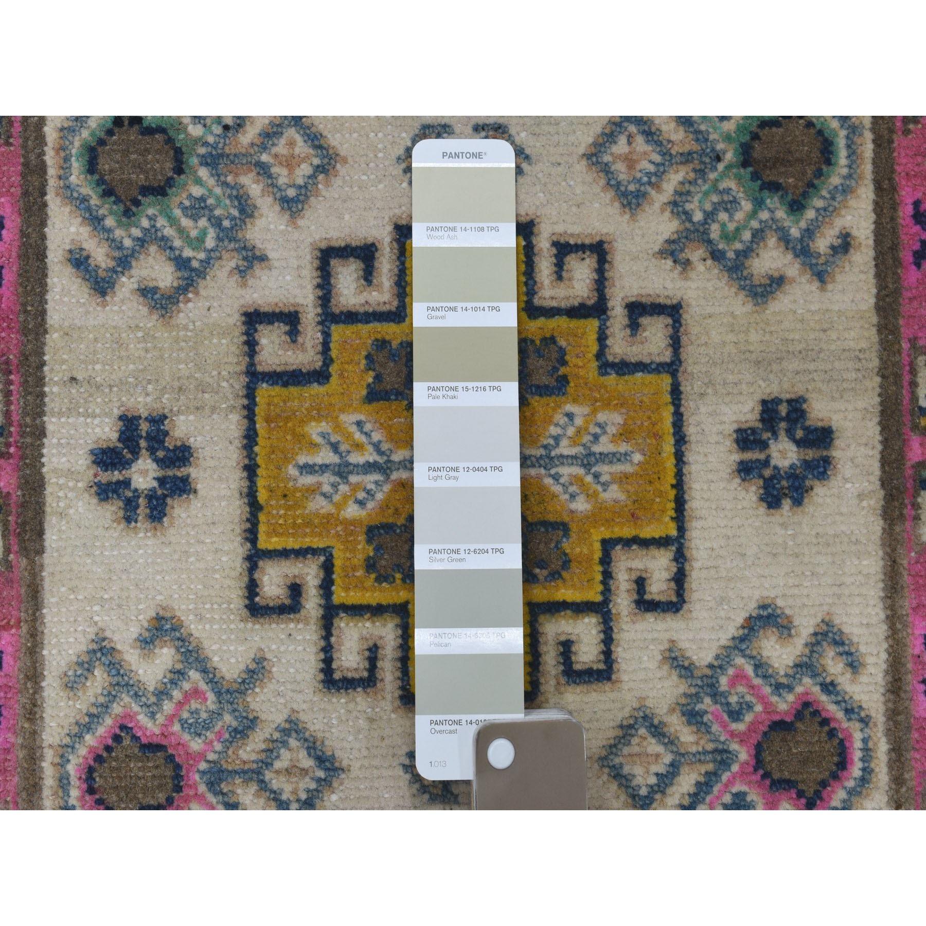 2-x3- Colorful Gray Fusion Kazak Pure Wool Hand Knotted Oriental Rug 