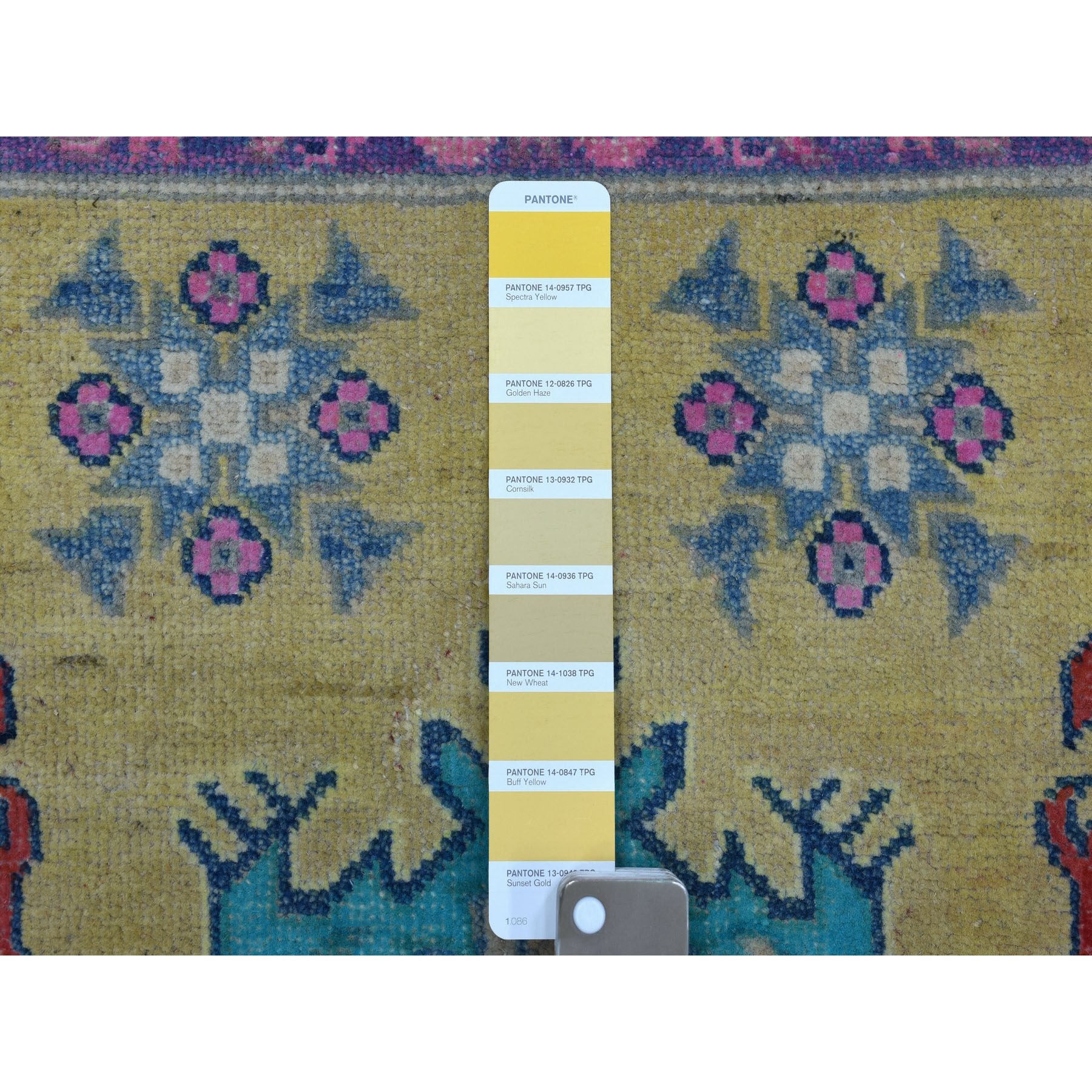 4-x5-8  Colorful Fusion Kazak Pure Wool Geometric Design Hand Knotted Oriental Rug 