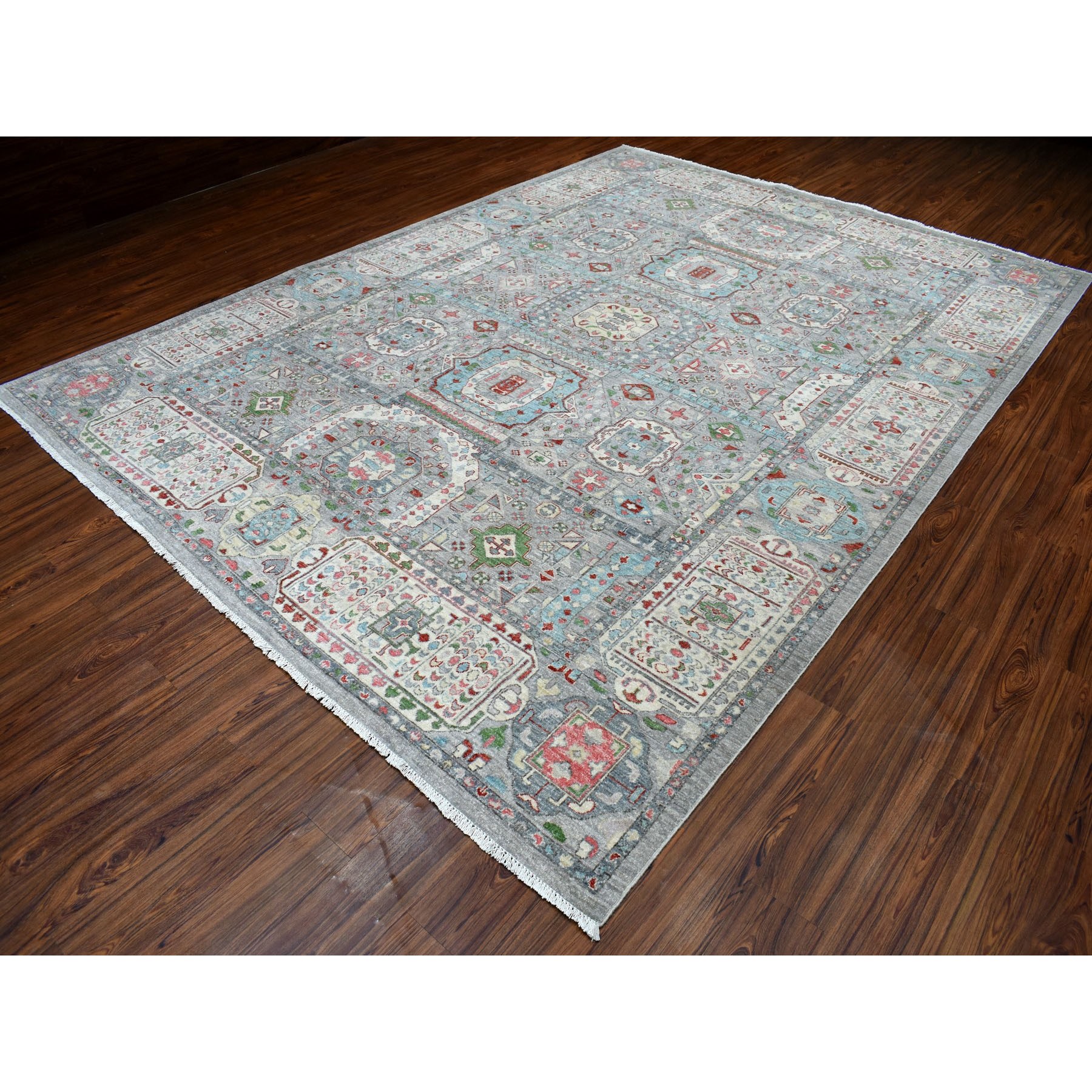 8-10 x12- Peshawar With Mamluk Design With Pop Of Color Hand Knotted Oriental Rug 
