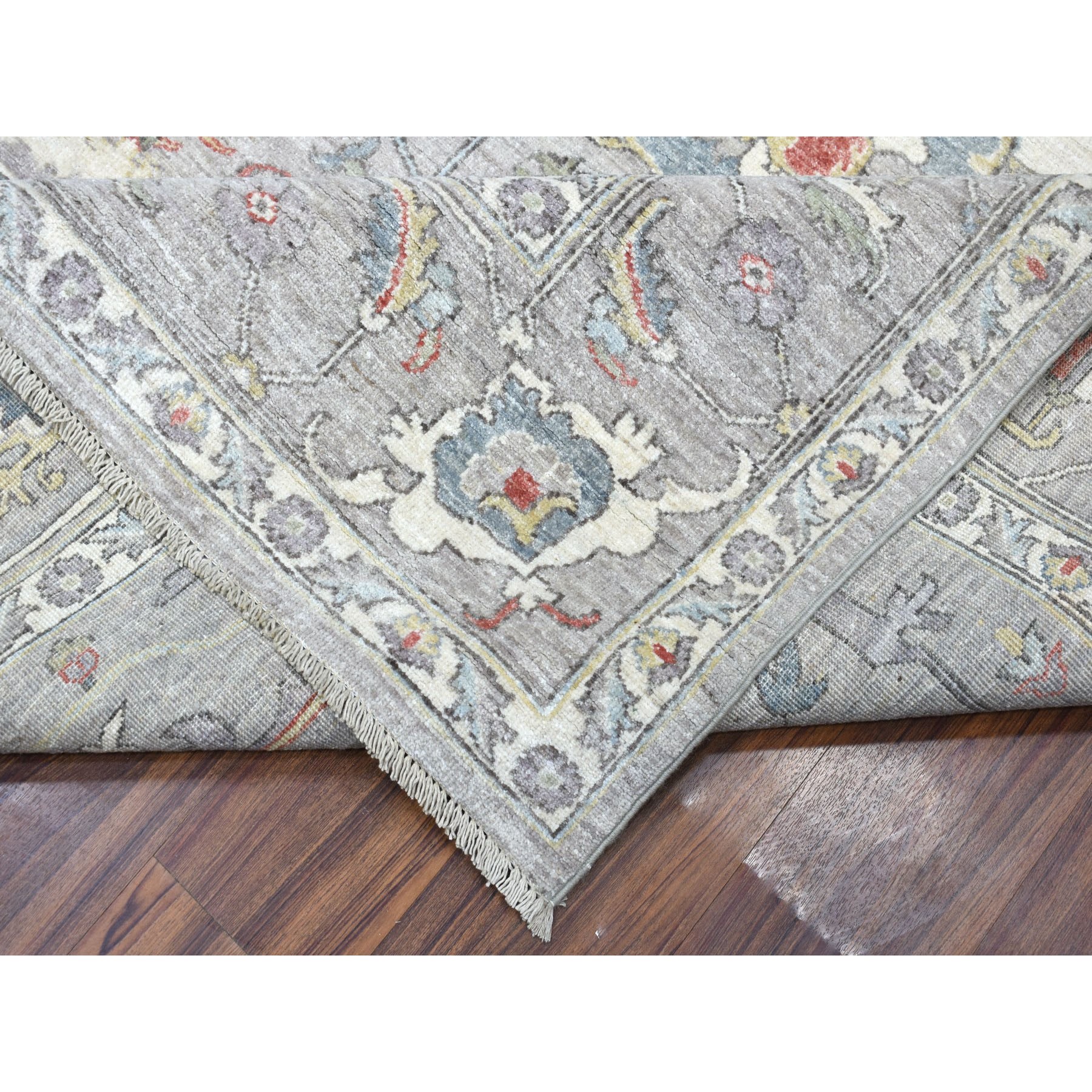 8-x9-7  Gray Peshawar With Heriz Design Pop OF Color Hand Knotted Oriental Rug 