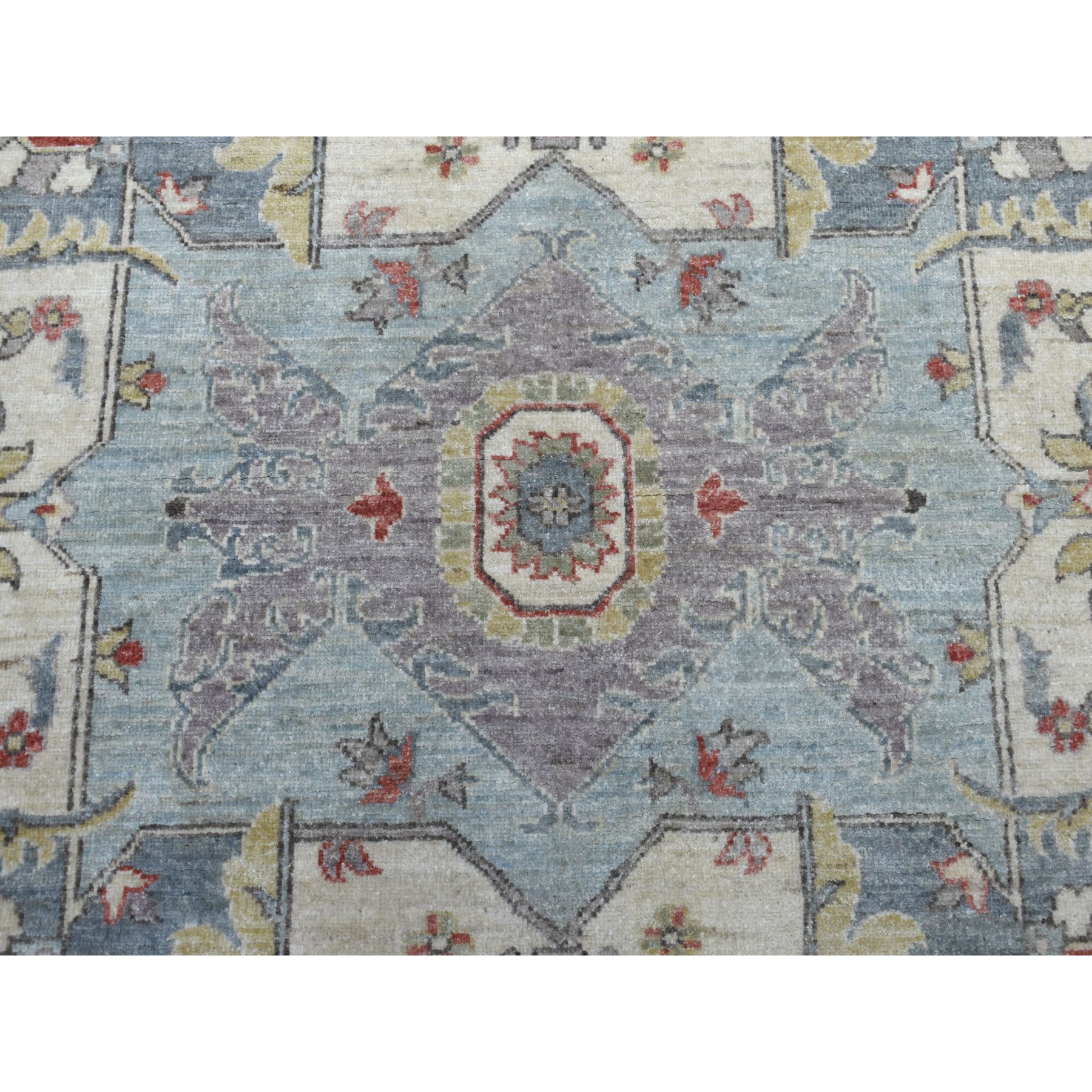 8-x9-7  Gray Peshawar With Heriz Design Pop OF Color Hand Knotted Oriental Rug 
