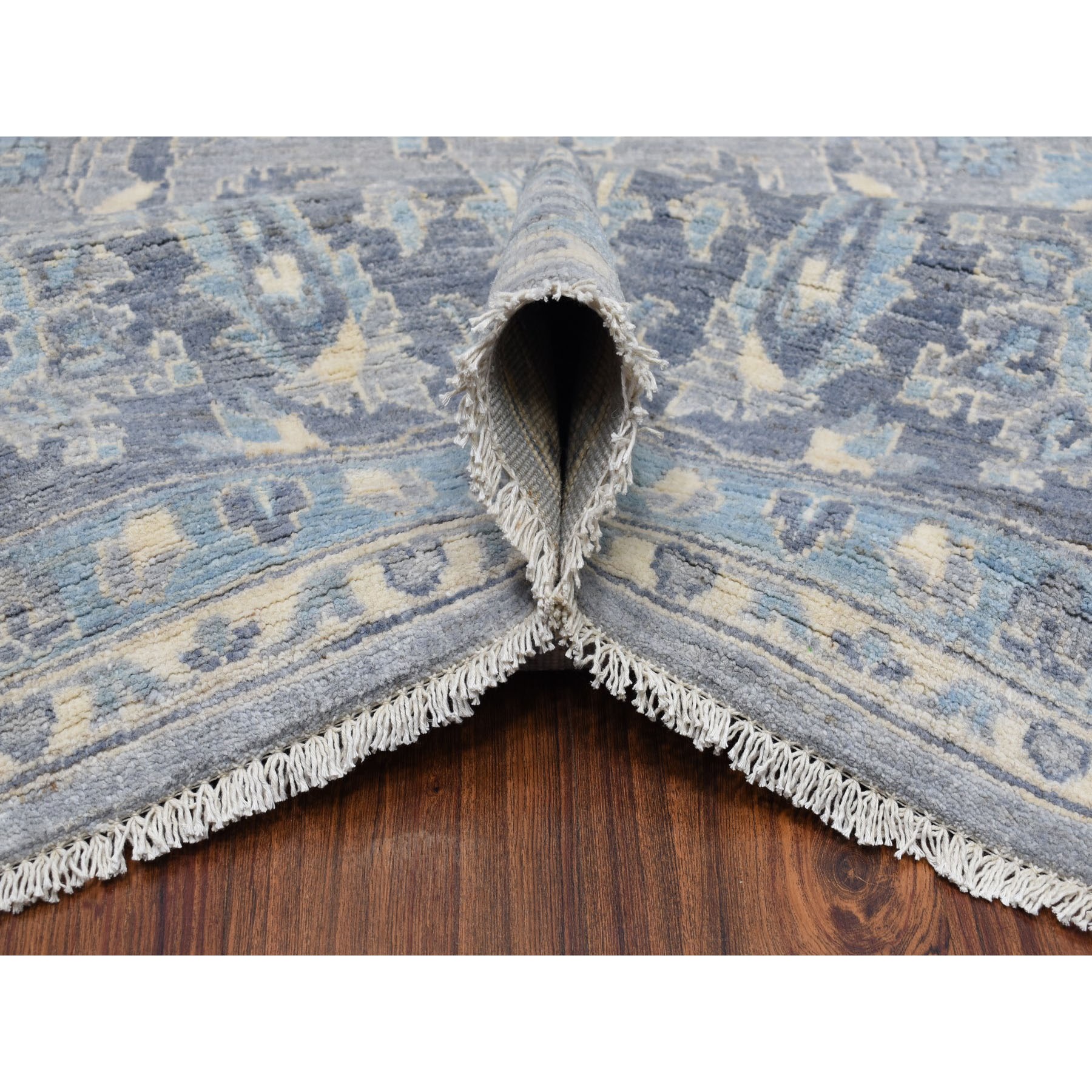 8-10 x12- Peshawar With Silver Wash Mahal Design Hand Knotted Oriental Rug 