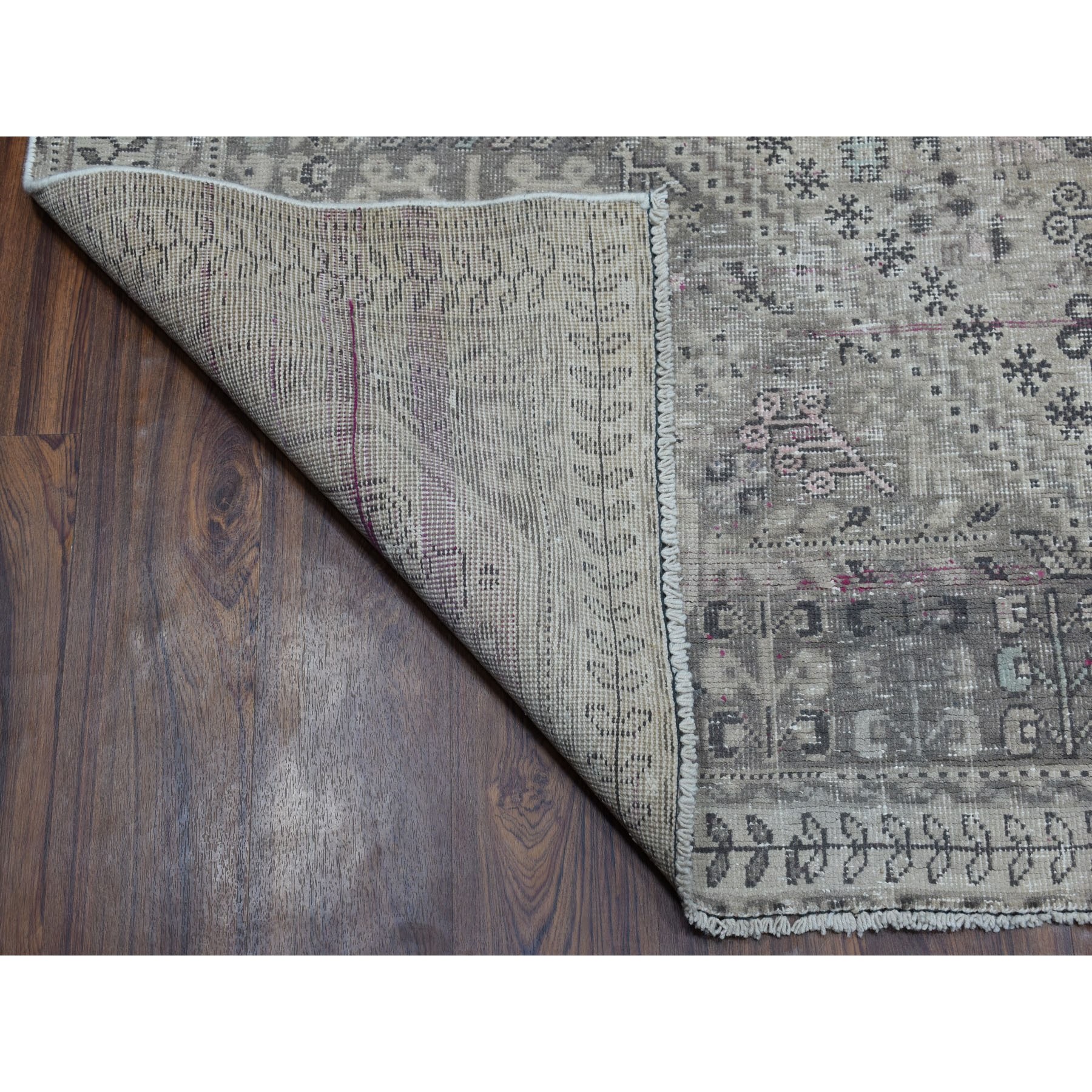 6-6 x9-3  Vintage And Worn Down Distressed Colors Persian Qashqai Hand Knotted Bohemian Rug 