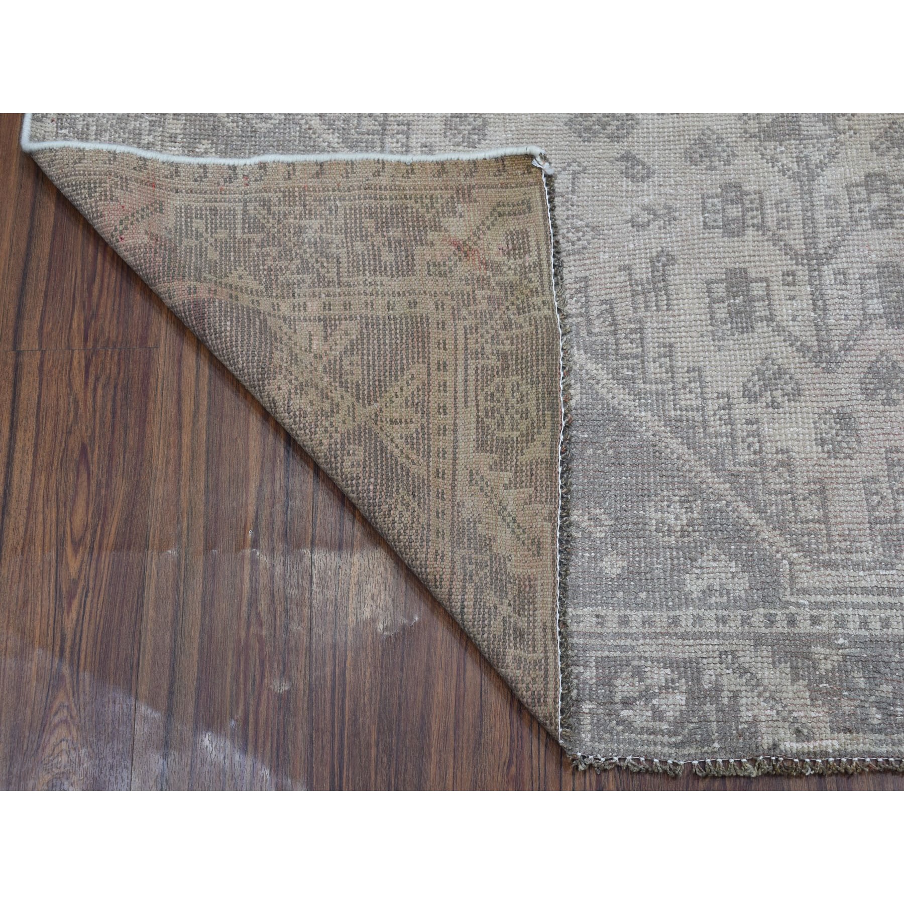 5-1 x7-4  Vintage And Worn Down Distressed Colors Persian Qashqai Hand Knotted Bohemian Rug 