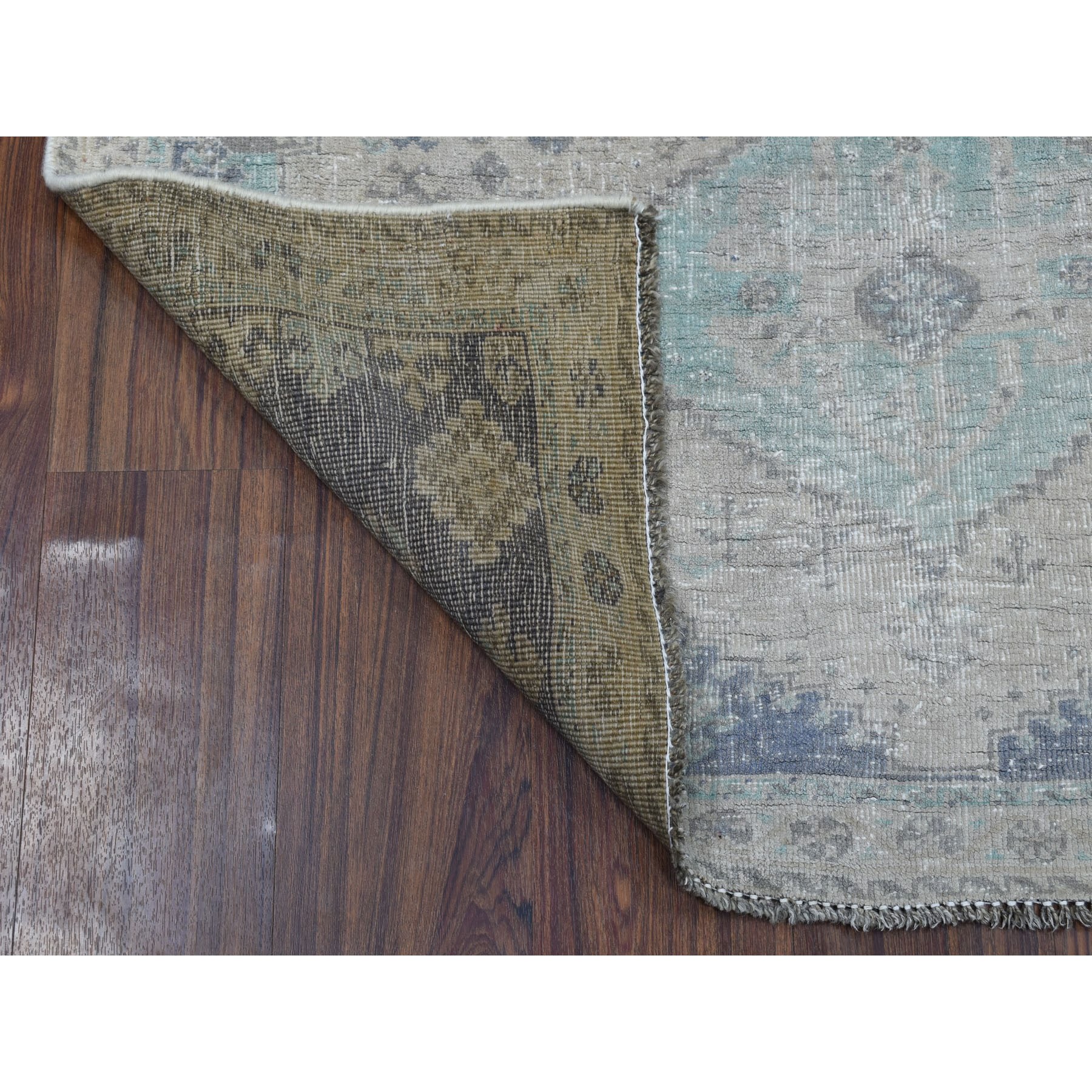 3-8 x4-7  Vintage And Worn Down Distressed Colors Persian Qashqai Hand Knotted Bohemian Rug 