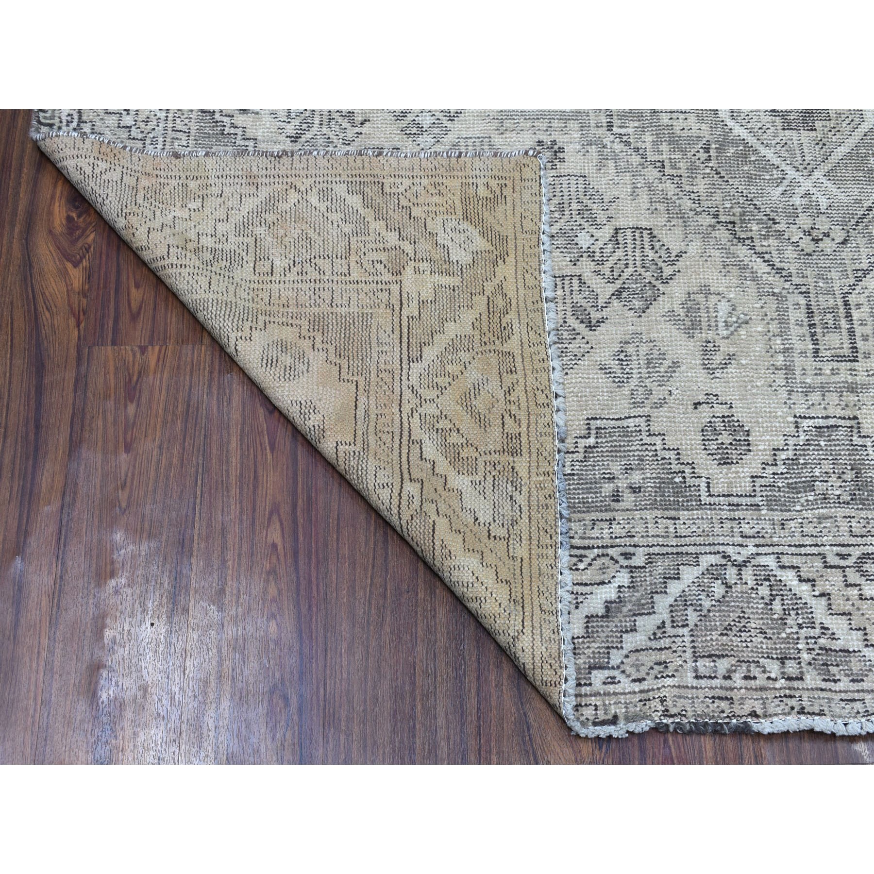 6-8 x9-3  Vintage And Worn Down Distressed Colors Persian Shiraz Hand Knotted Bohemian Rug 