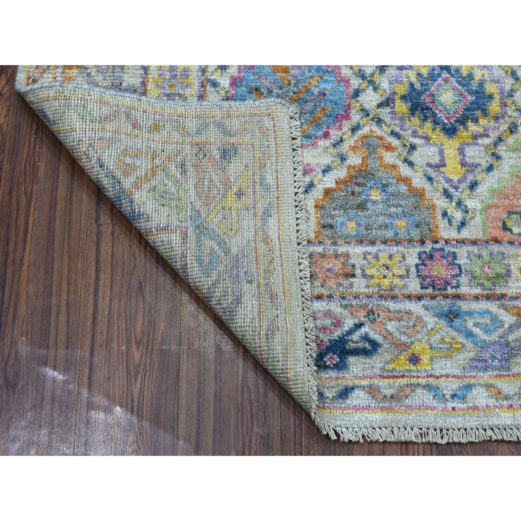 6-10 x4-10  Ivory Tribal Design Colorful Afghan Baluch Hand Knotted Pure Wool Oriental Rug 