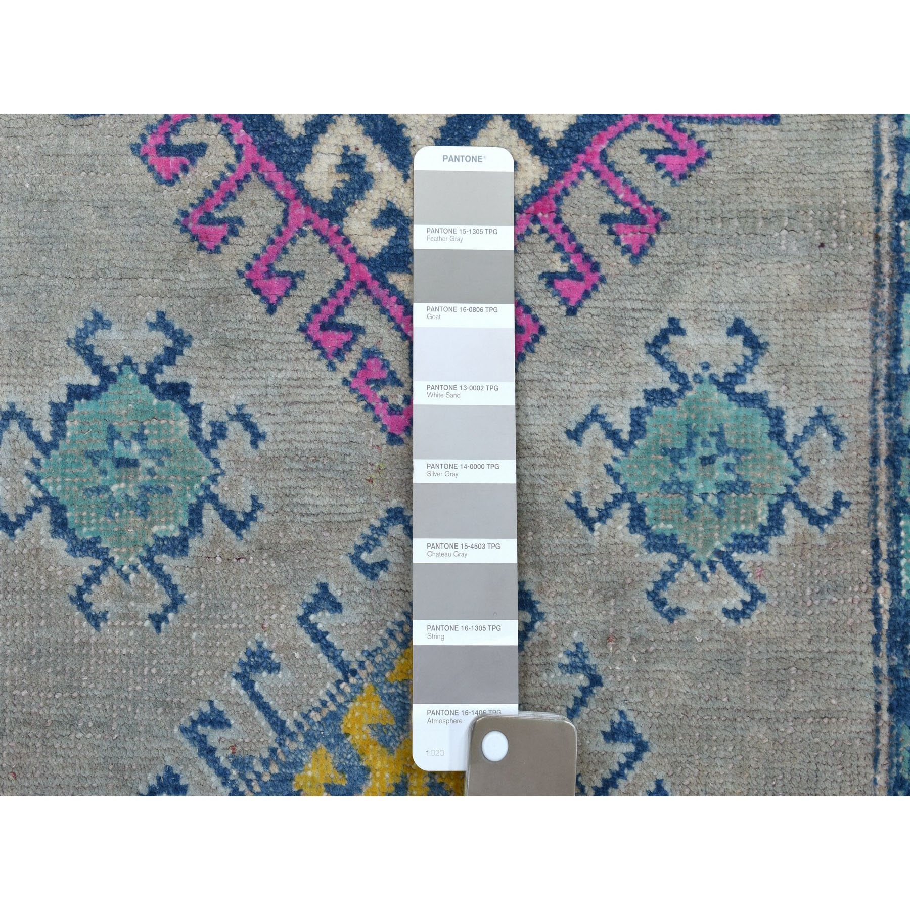 2-8 x6-9  Colorful Gray Fusion Kazak Pure Wool Hand Knotted Runner Oriental Rug 