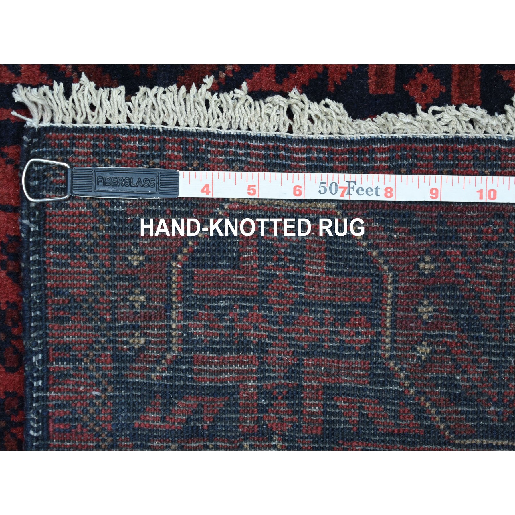 2-8 x6-3  Deep and Saturated Red Tribal Afghan Andkhoy Runner Pure Wool Hand Knotted Oriental Rug 