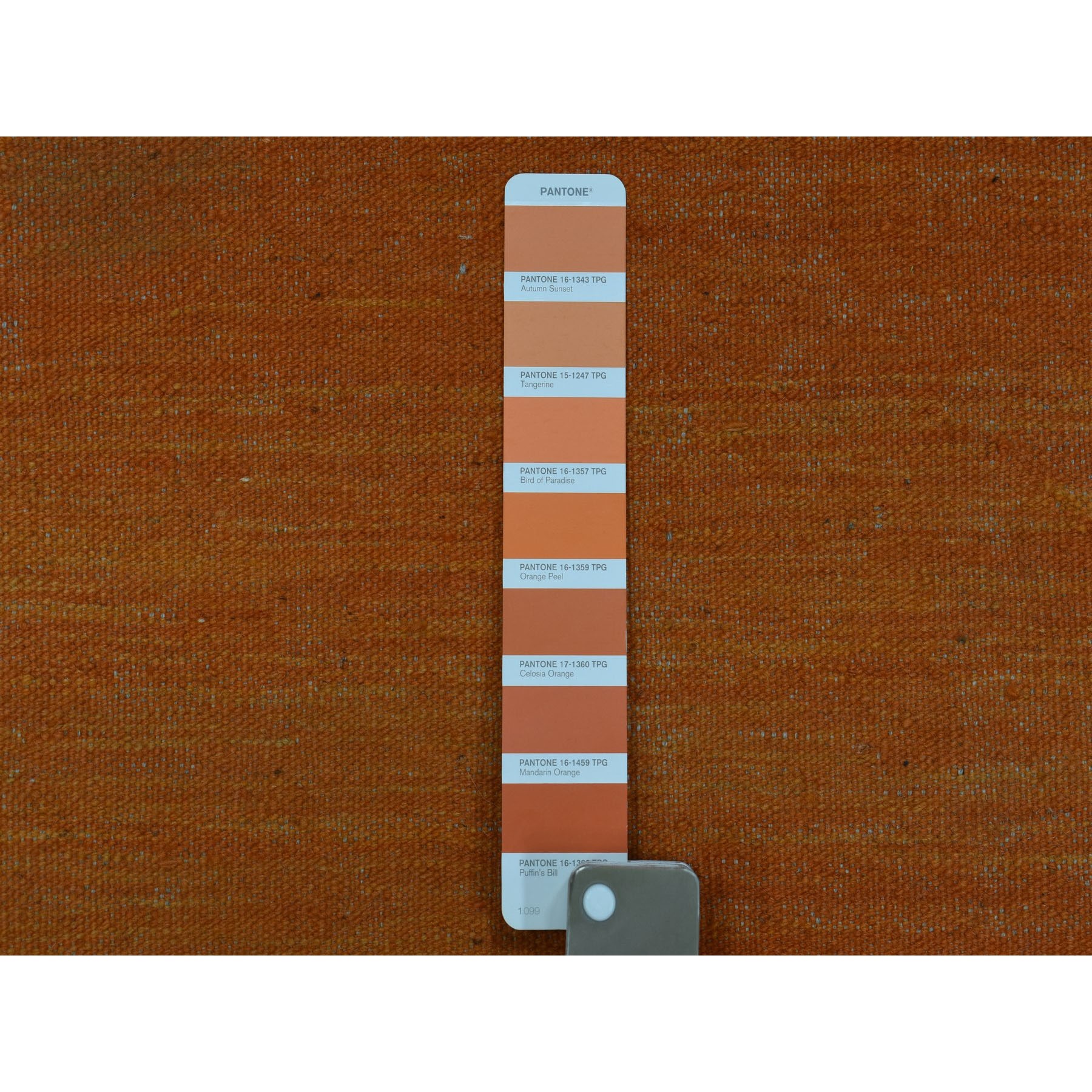 6-9 x9-10  Orange Shades Flat Weave Kilim Pure Wool Hand Woven Oriental Rug 