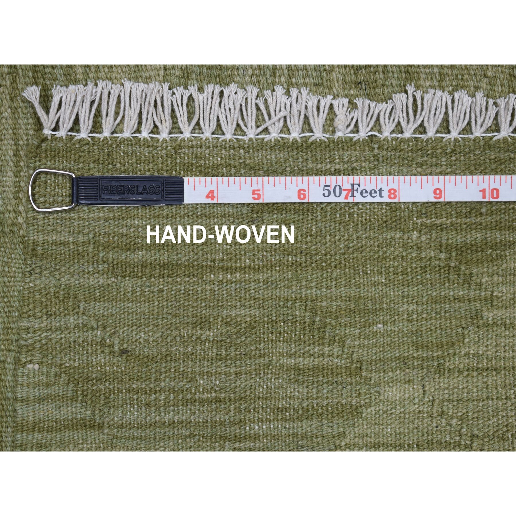 6-9 x9-10  Gray Green Shades Flat Weave Kilim Pure Wool Hand Woven Oriental Rug 