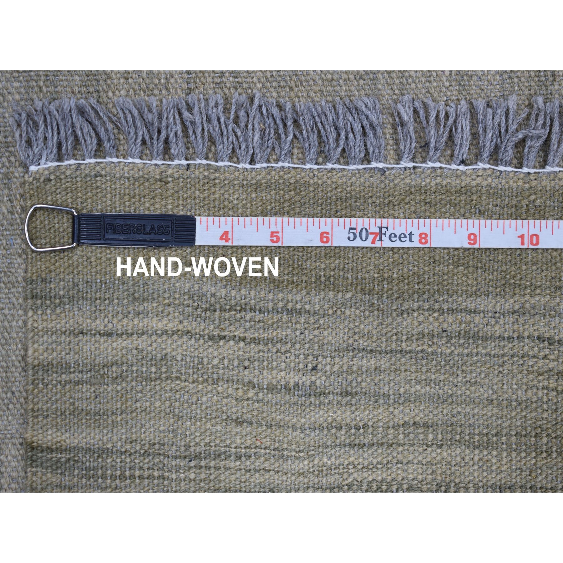5-x6-7  Natural Shades Reversible Kilim Pure Wool Hand Woven Oriental Rug 