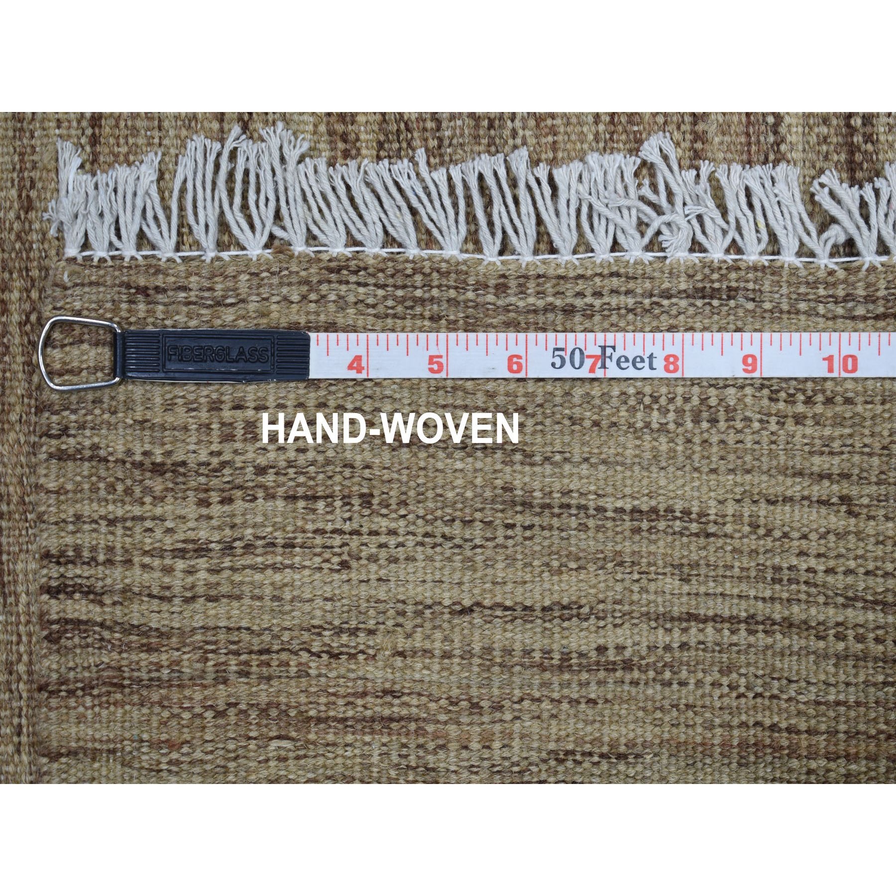 4-9 x6-2  Natural Shades Reversible Kilim Pure Wool Hand Woven Oriental Rug 