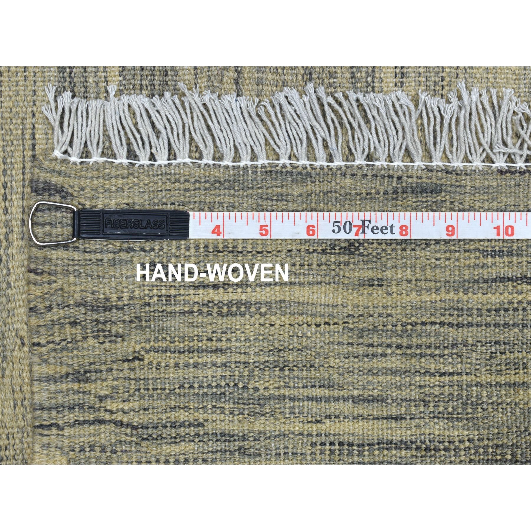 4-7 x6-5  Natural Shades Reversible Kilim Pure Wool Hand Woven Oriental Rug 
