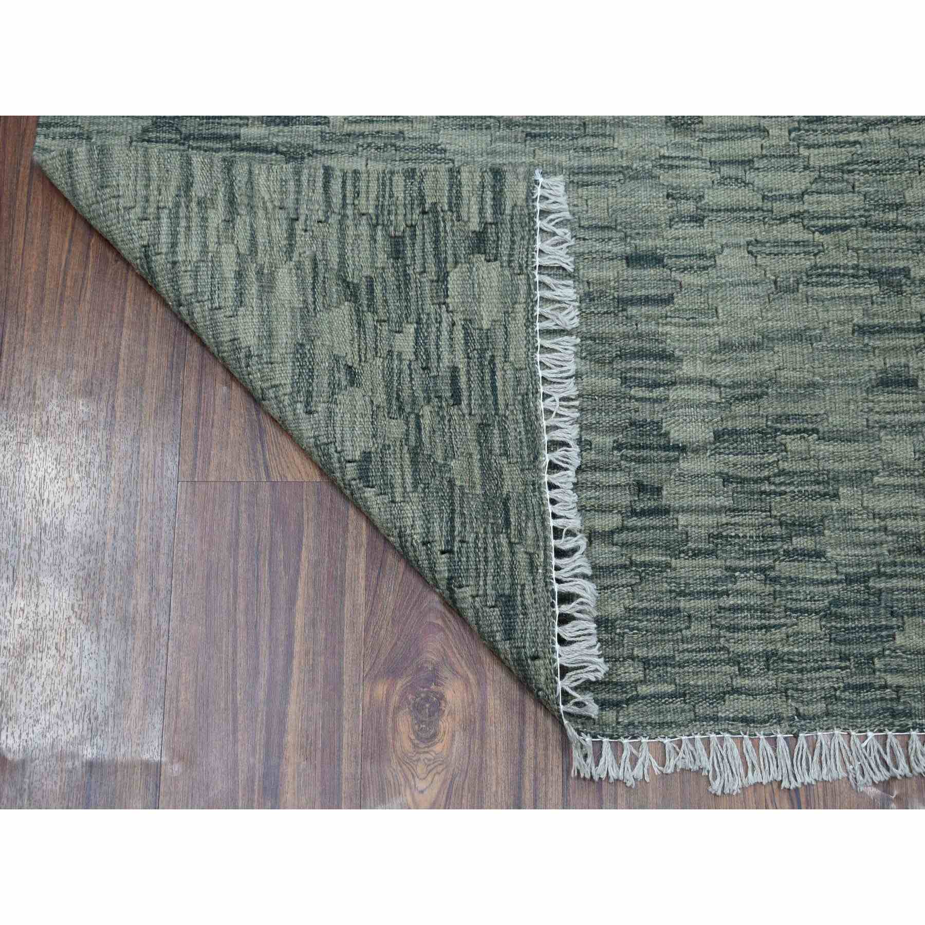 4-x5-6  Gray Shades Flat Weave Reversible Kilim Pure Wool Hand Woven Runner Oriental Rug 