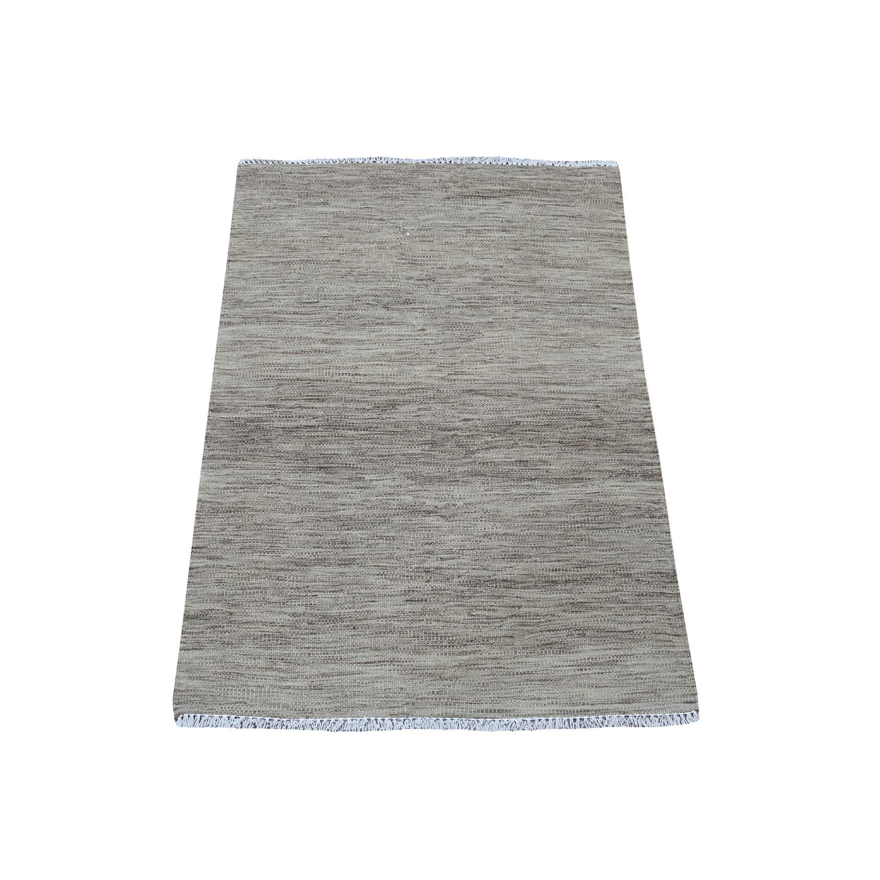 2-9 x3-8  Natural Shade Reversible Kilim Pure Wool Hand Woven Oriental Rug 