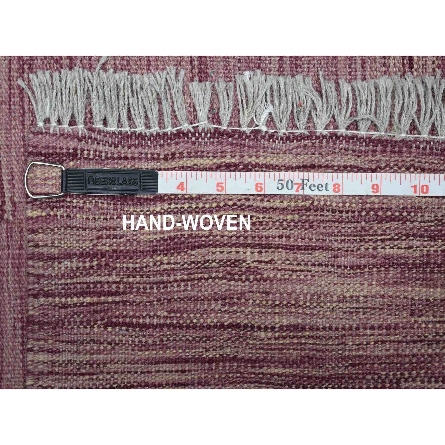 2-8 x10- Lavender shades Reversible Kilim Pure Wool Hand Woven Runner Oriental Rug 