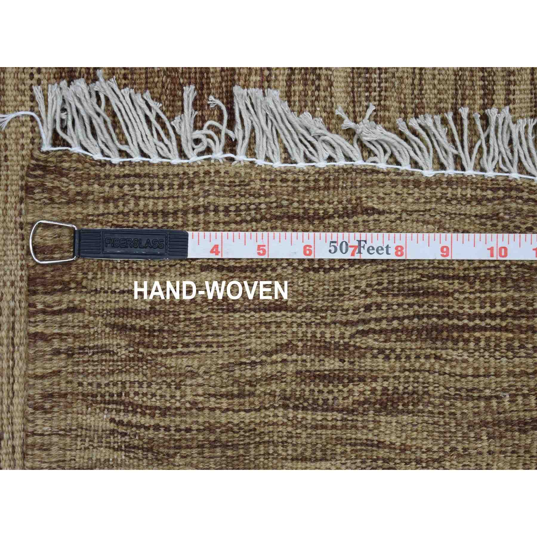 2-3 x6-4  Natural Shades Reversible Kilim Pure Wool Hand Woven Oriental Runner Rug 