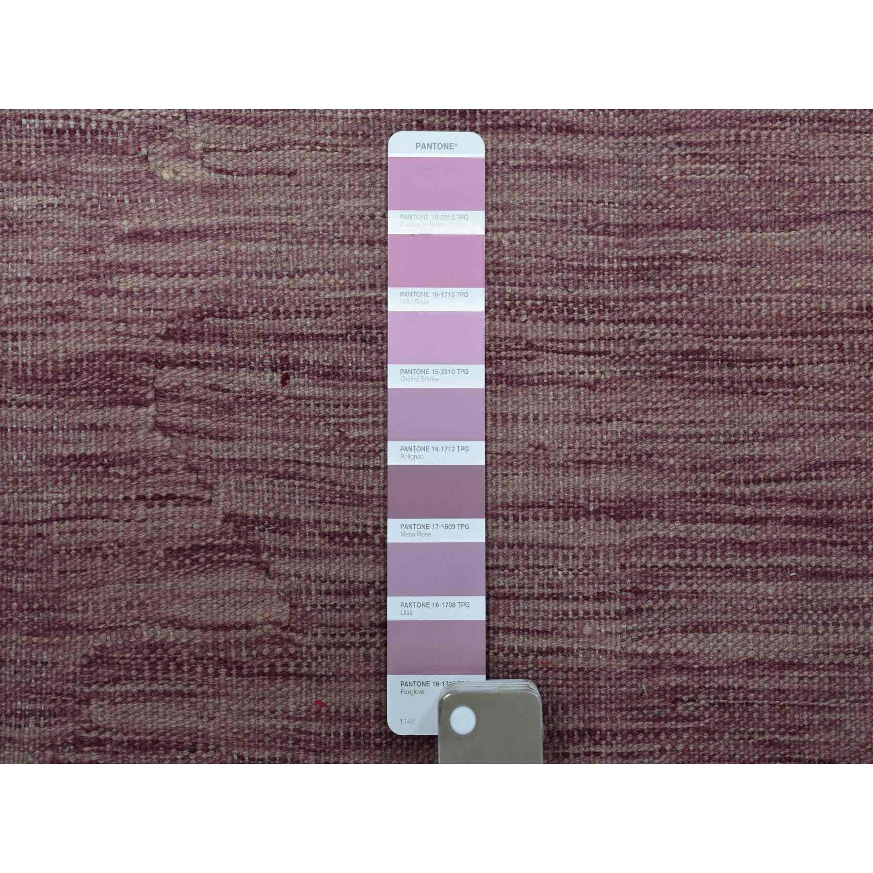 2-8 x16- Lavender Shades Reversible Kilim Pure Wool Hand Woven XL Runner Oriental Rug 