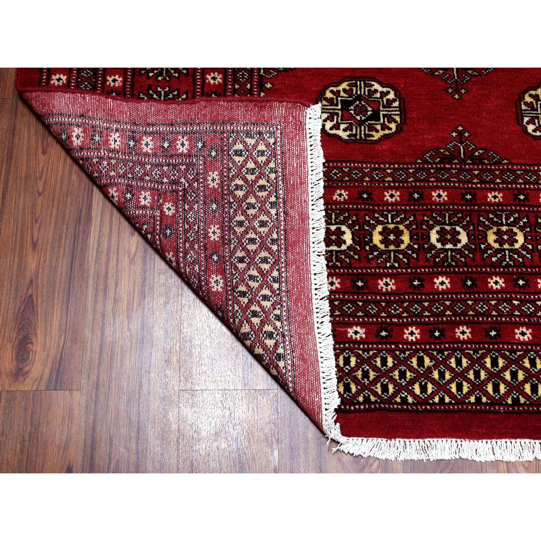 8-1 x9-9  Red Mori Bokara Elephant Feet Design Pure Wool Hand Knotted Oriental Rug 