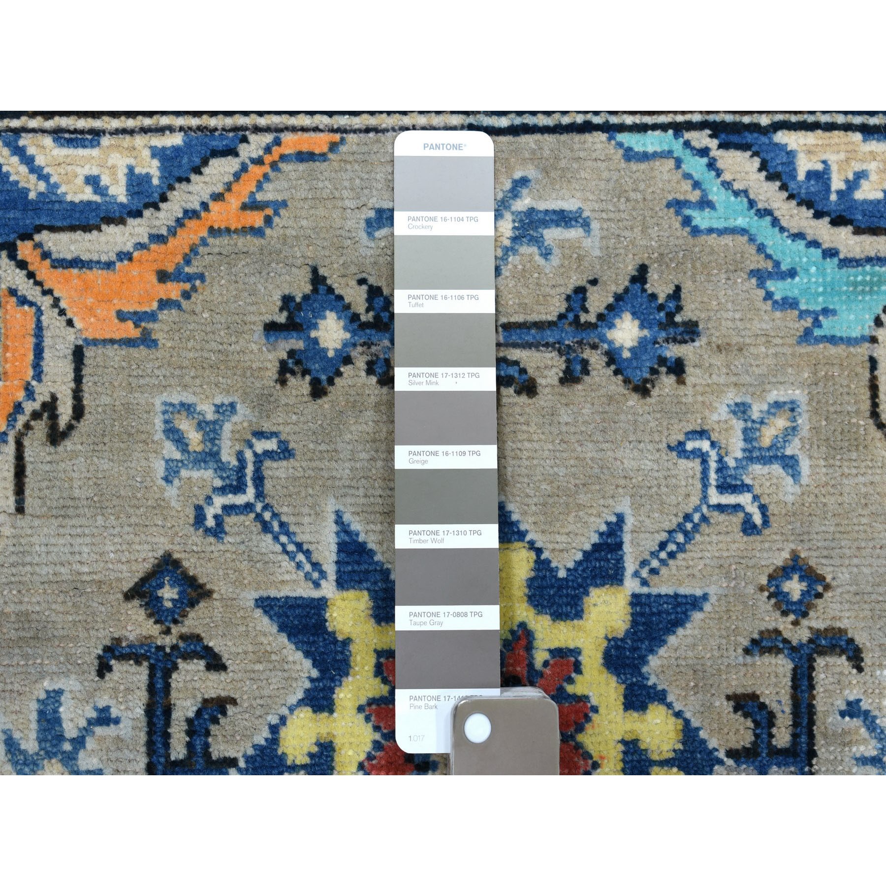 2-8 x5-9  Colorful Gray Fusion Kazak Pure Wool Hand Knotted Runner Oriental Rug 