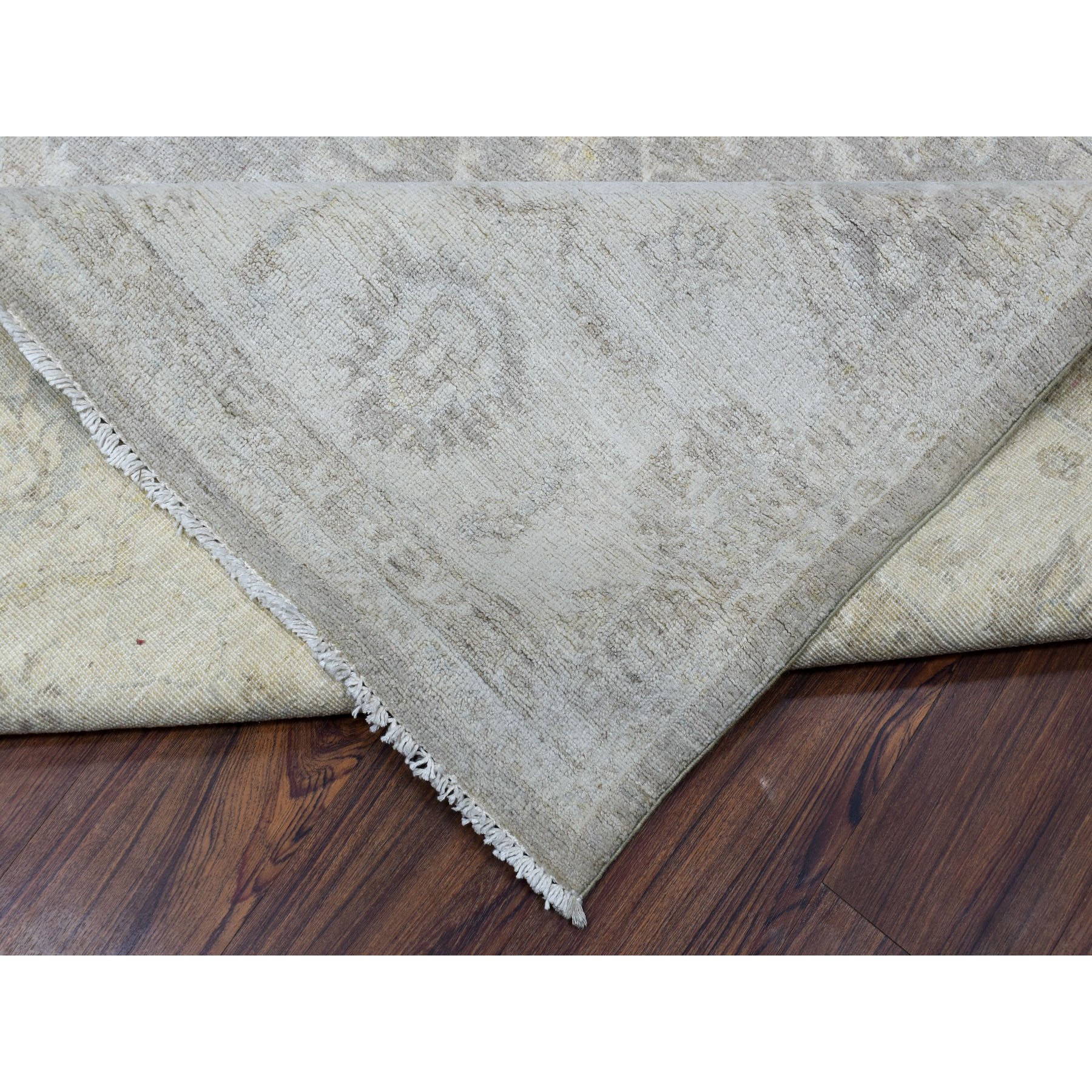 8-1 x9-10  White Wash Peshawar Mahal Design Pure Wool Hand Knotted Oriental Rug 