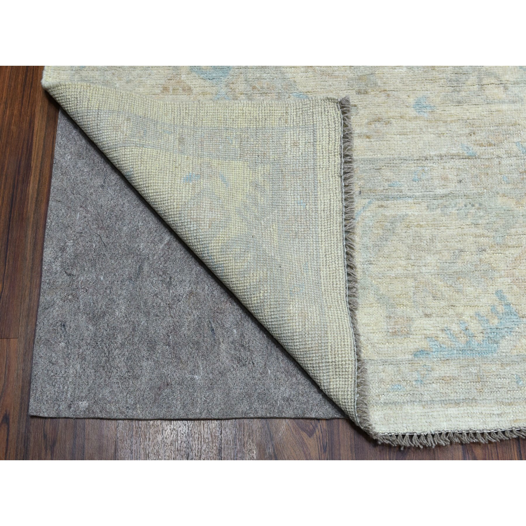 7-9 x9-9  Ivory Angora Oushak With Soft Velvety Wool Hand Knotted Oriental Rug 