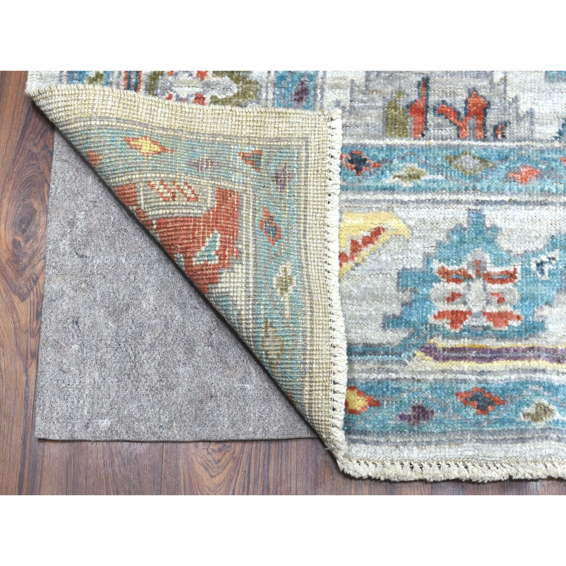 6-3 x9-1  Gray Angora Oushak With Soft Velvety Wool Hand Knotted Oriental Rug 