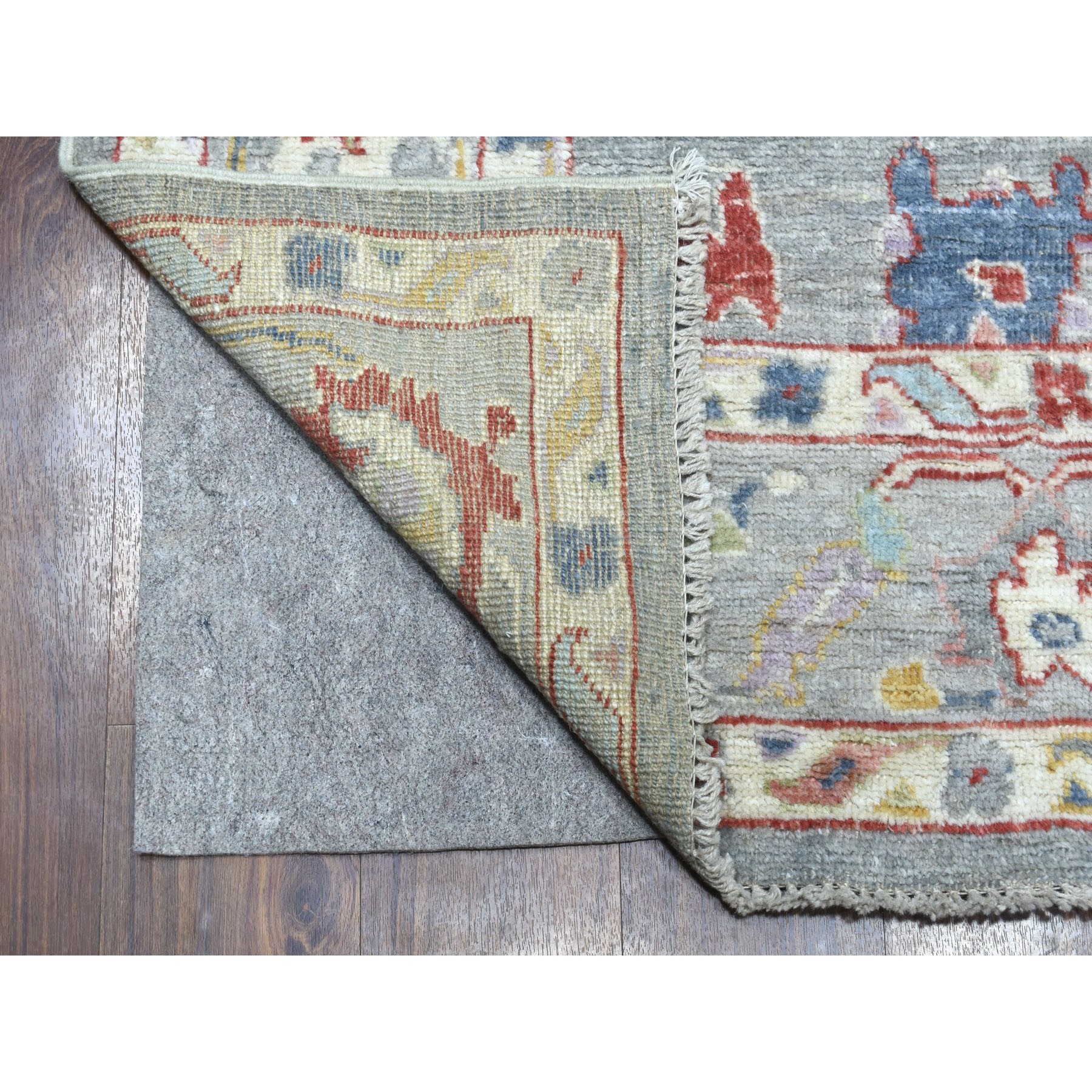 5-9 x8-9  Gray Angora Oushak With Soft Velvety Wool Hand Knotted Oriental Rug 