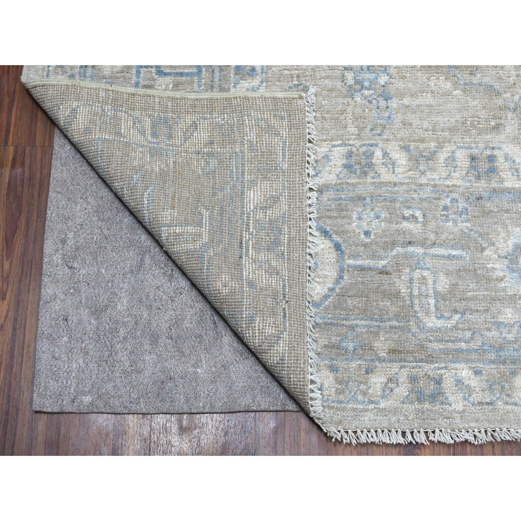 7-7 x10- Gray Angora Oushak With Soft Velvety Wool Hand Knotted Oriental Rug 
