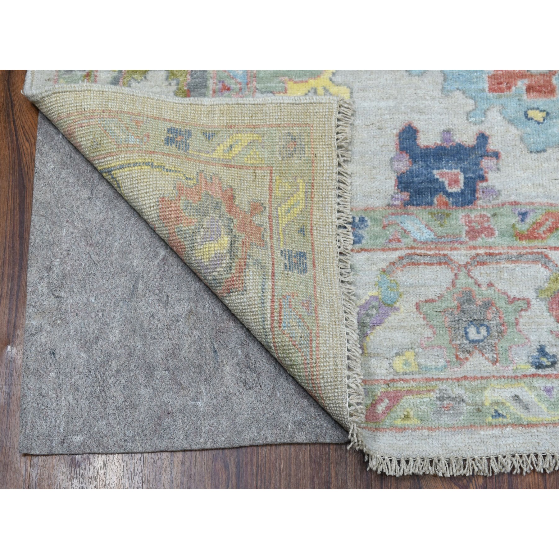 6-3 x8-8  Gray Angora Oushak With Soft Silky wool Hand Knotted Oriental Rug 